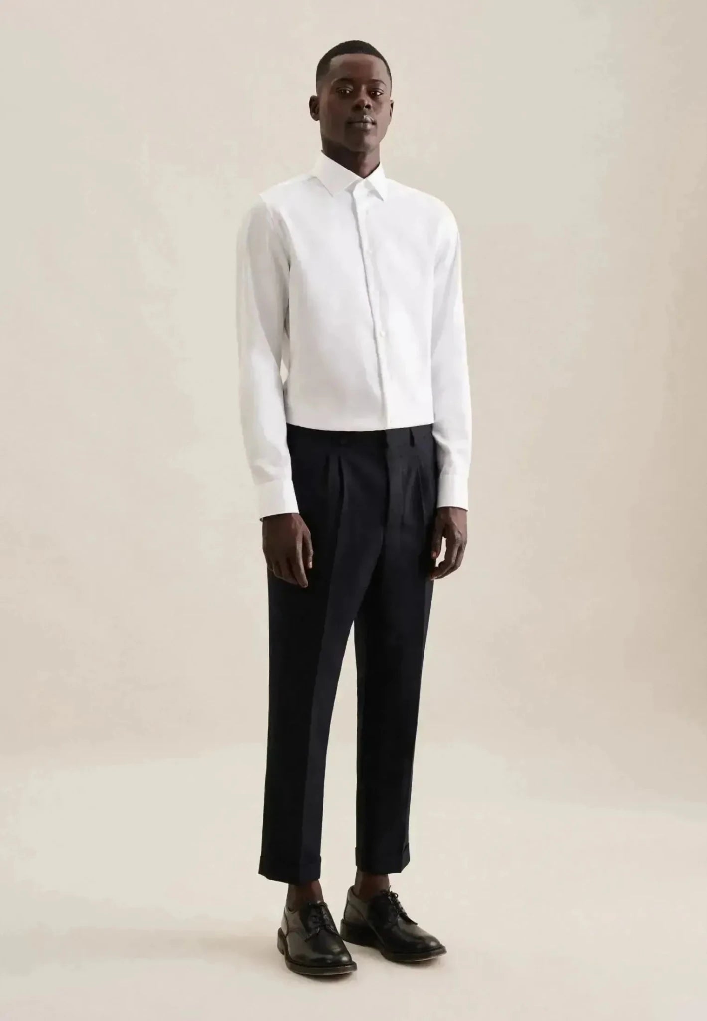Seidensticker Regular Fit No Iron New Kent Combi Cuff Business Shirt White - northern threads