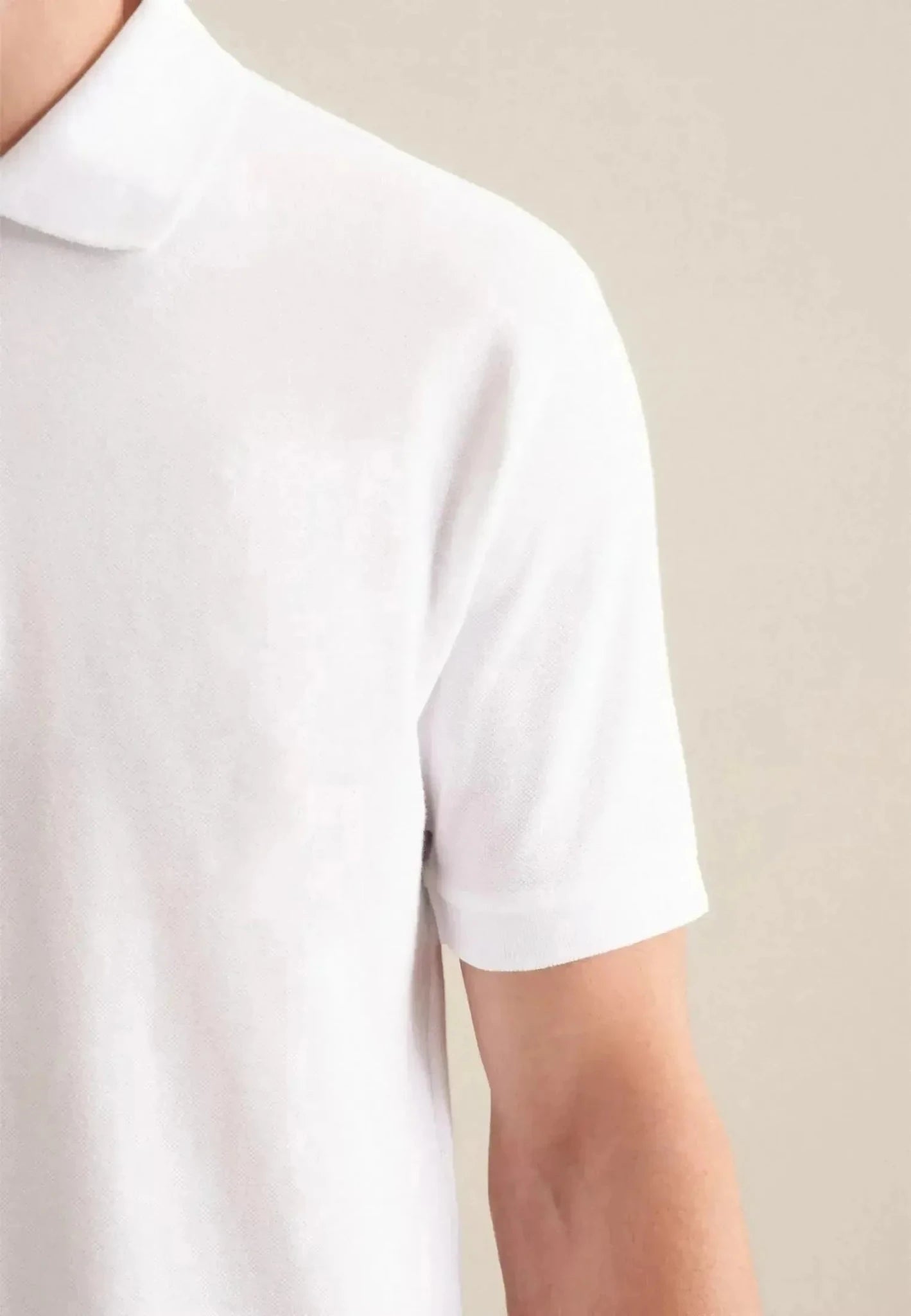 Seidensticker Regular Fit Pique Polo Shirt White - northern threads