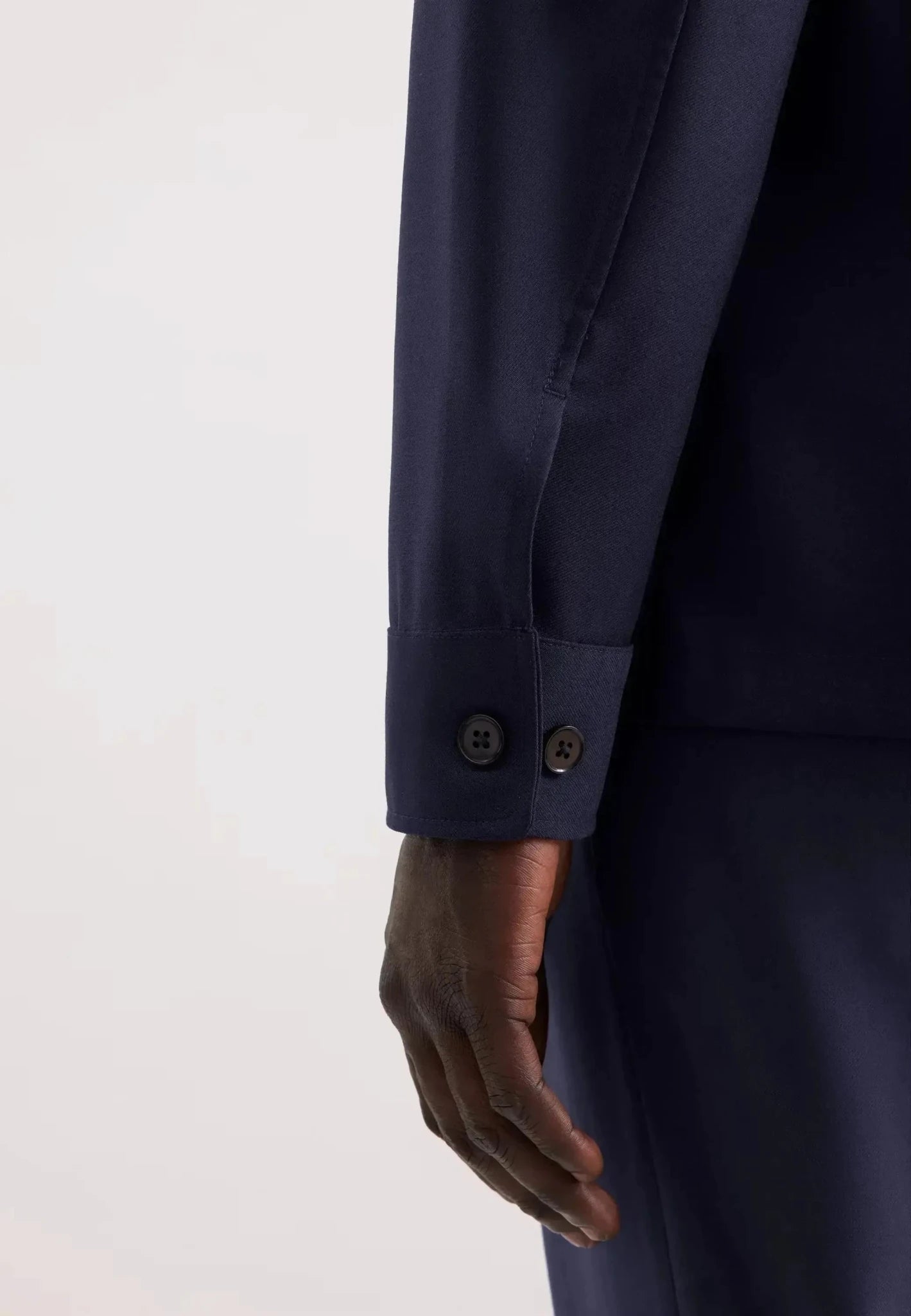 Seidensticker Regular Fit Wool Mix Casual Lapel Overshirt Dark Blue - northern threads