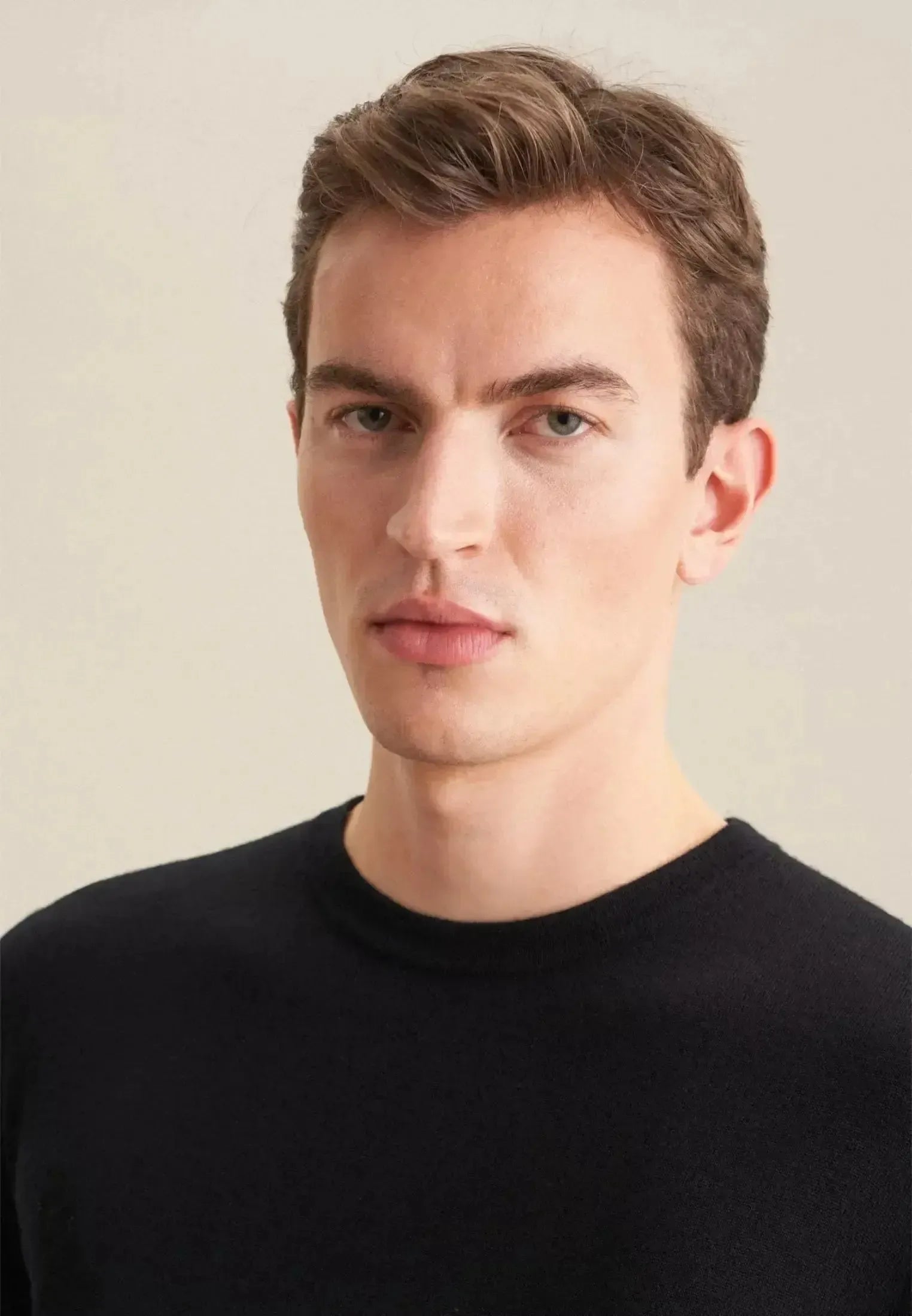 Seidensticker-Seidensticker Merino Wool Crewneck Knit Black-NORTHERN THREADS DESIGNER MENSWEAR