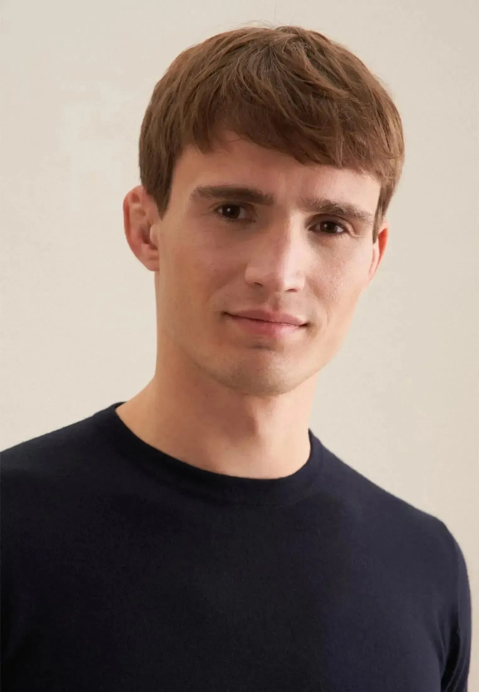 Seidensticker-Seidensticker Merino Wool Crewneck Knit Dark Blue-NORTHERN THREADS DESIGNER MENSWEAR