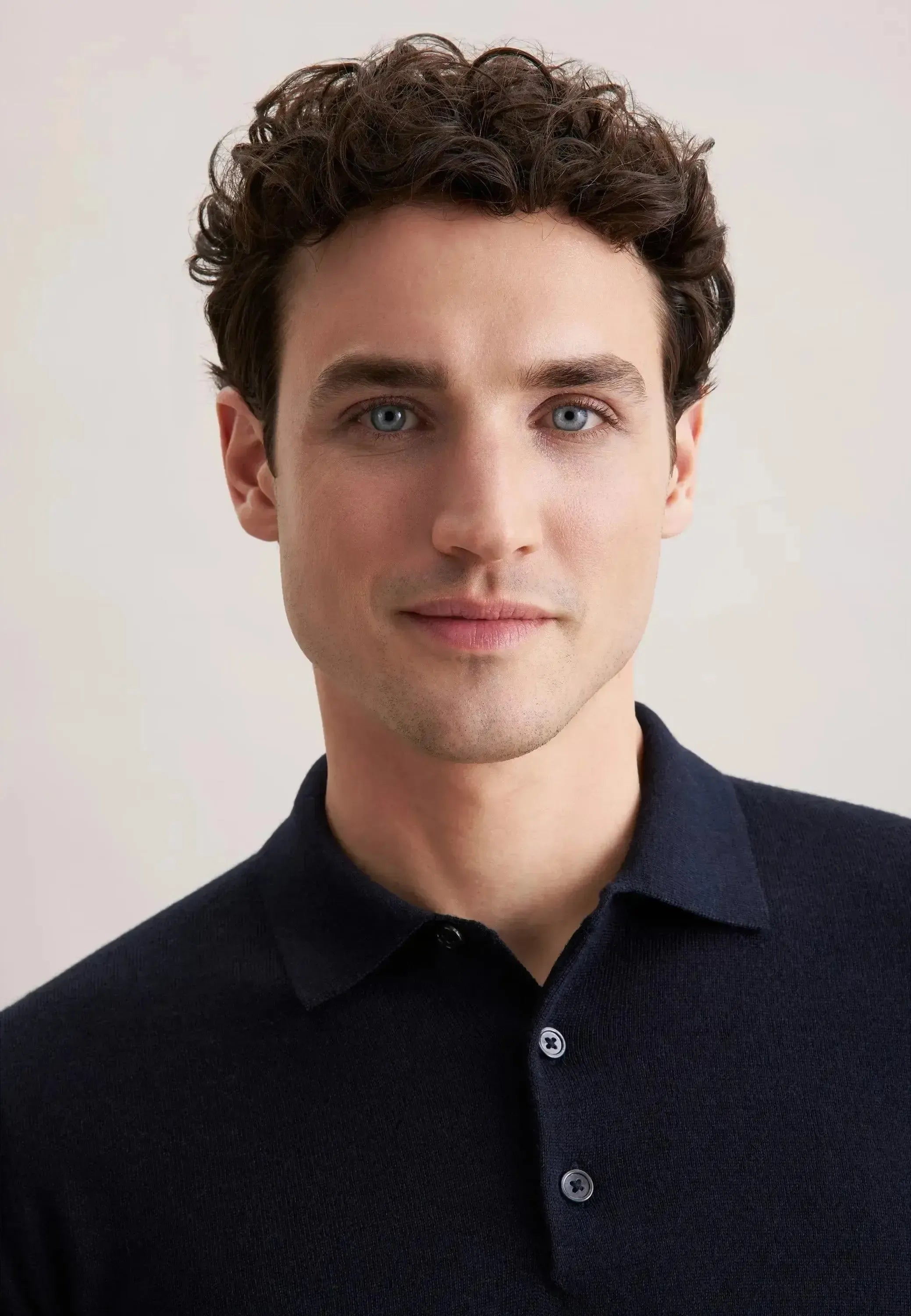 Seidensticker-Seidensticker Merino Wool Polo Collar Knit Dark Blue-NORTHERN THREADS DESIGNER MENSWEAR