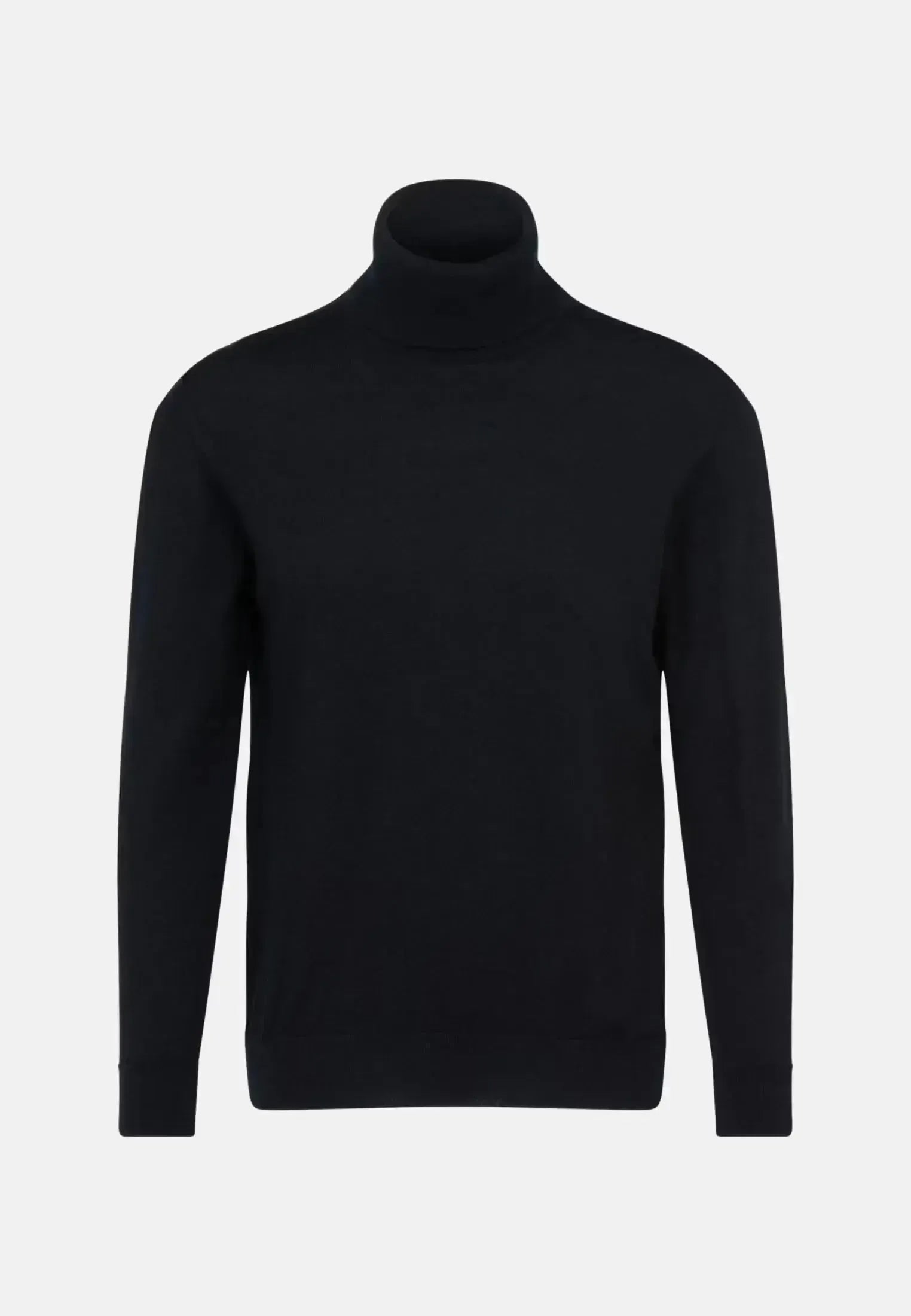 Seidensticker-Seidensticker Merino Wool Roll Neck Knit Black-NORTHERN THREADS DESIGNER MENSWEAR