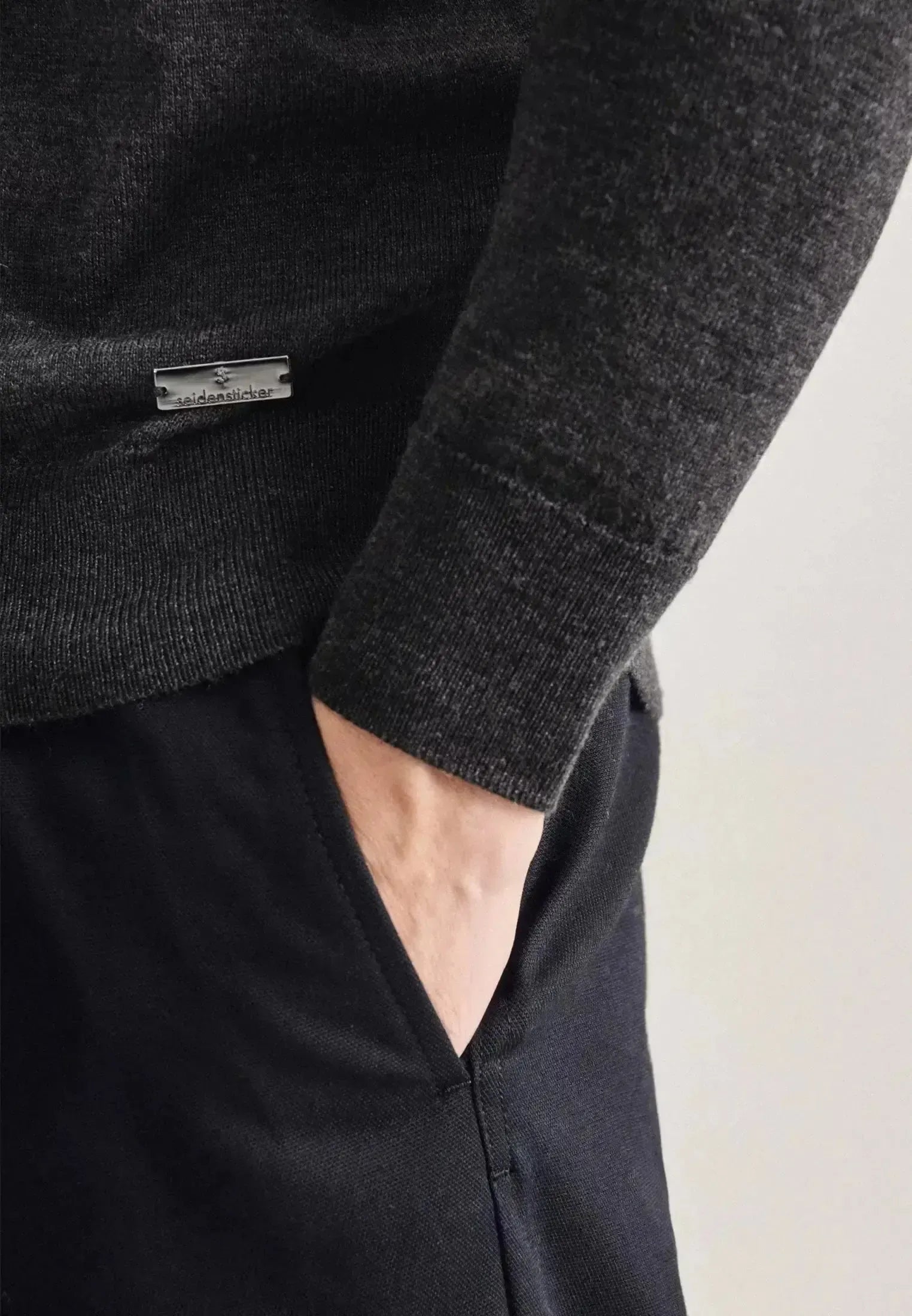 Seidensticker-Seidensticker Merino Wool Roll Neck Knit Grey-NORTHERN THREADS DESIGNER MENSWEAR