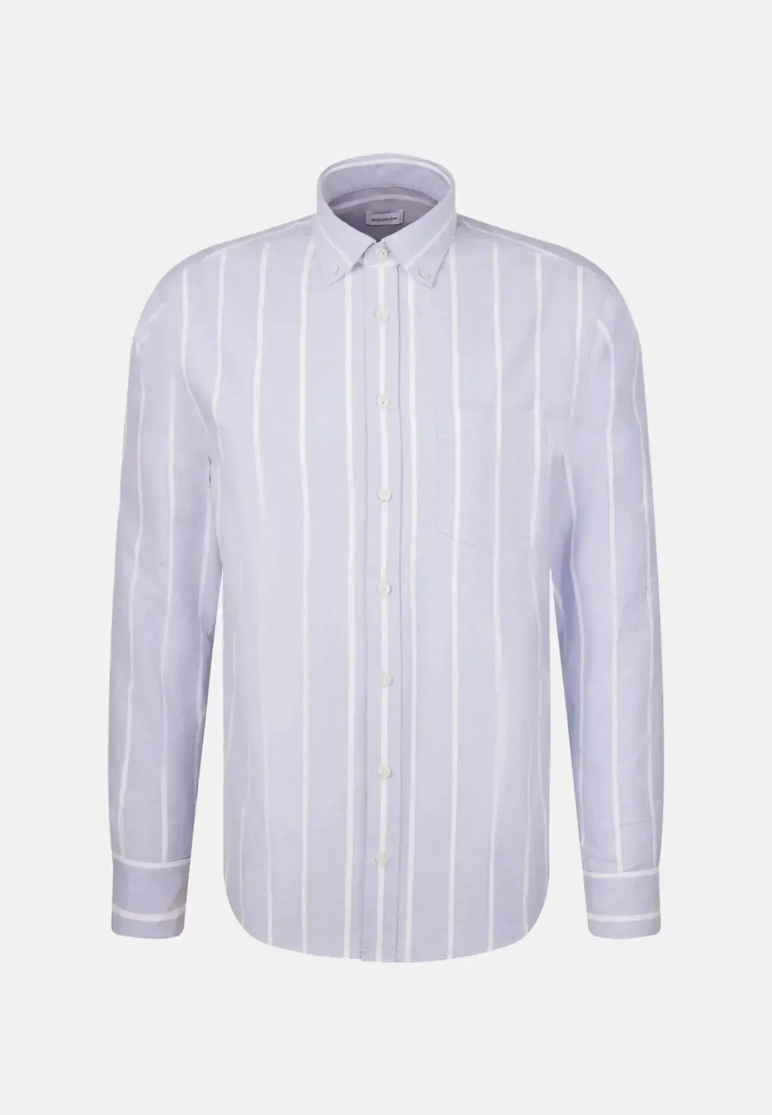 Seidensticker-Seidensticker Regular Fit Button Down Striped Oxford Shirt Light Blue-NORTHERN THREADS DESIGNER MENSWEAR