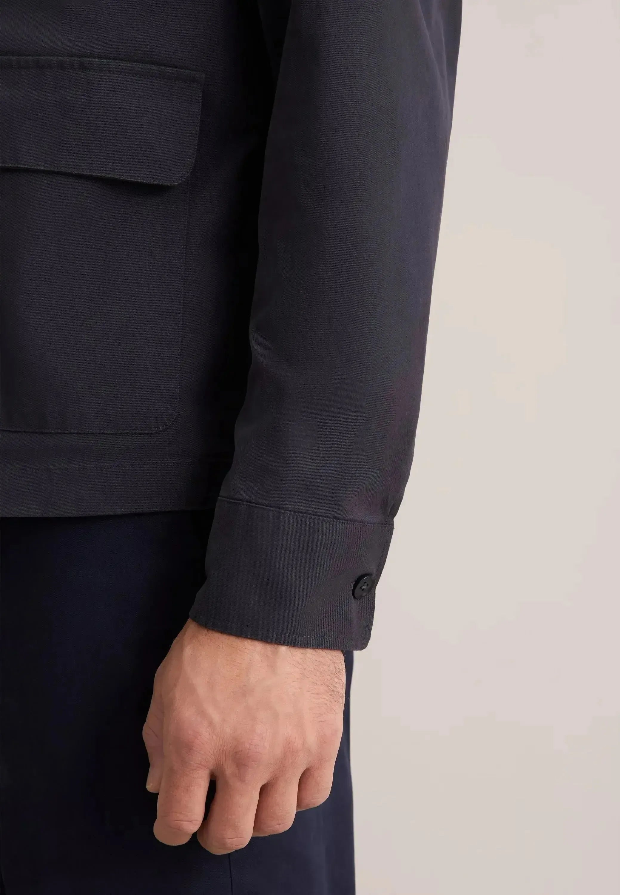 Seidensticker-Seidensticker Regular Fit Cotton Twill Casual Lapel Jacket Grey-NORTHERN THREADS DESIGNER MENSWEAR