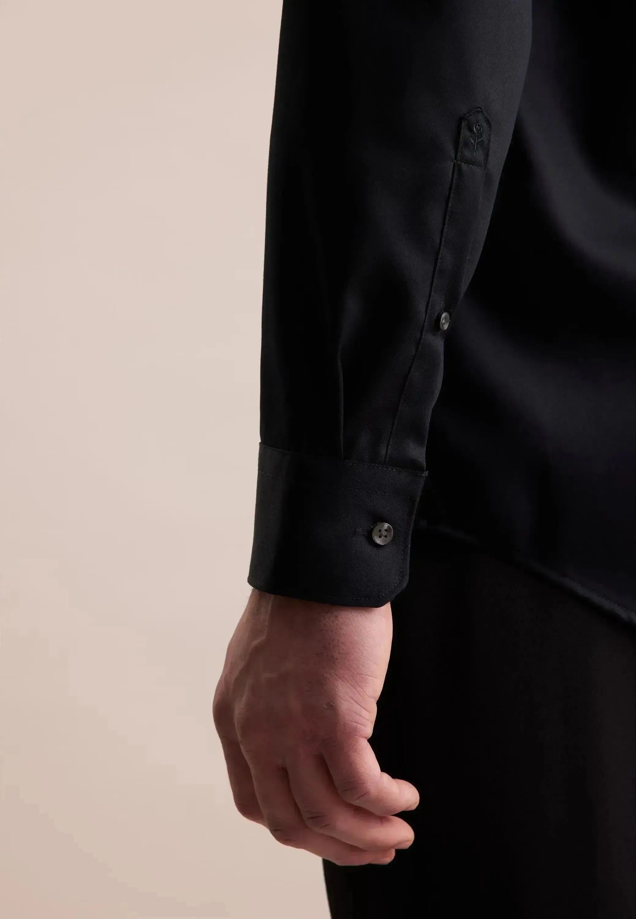 Seidensticker-Seidensticker Regular Fit No Iron New Kent Business Shirt Black-NORTHERN THREADS DESIGNER MENSWEAR