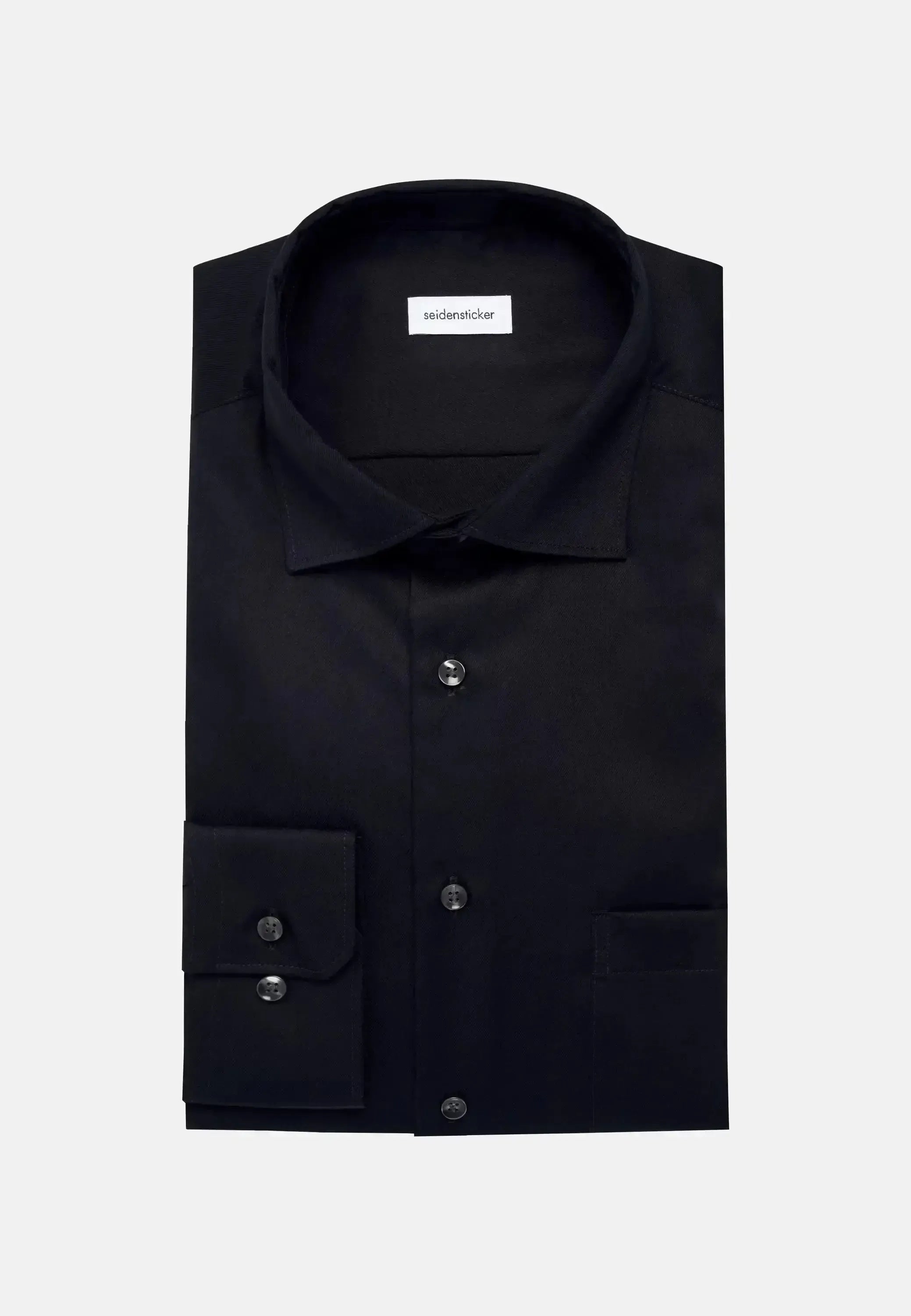 Seidensticker-Seidensticker Regular Fit No Iron New Kent Business Shirt Black-NORTHERN THREADS DESIGNER MENSWEAR