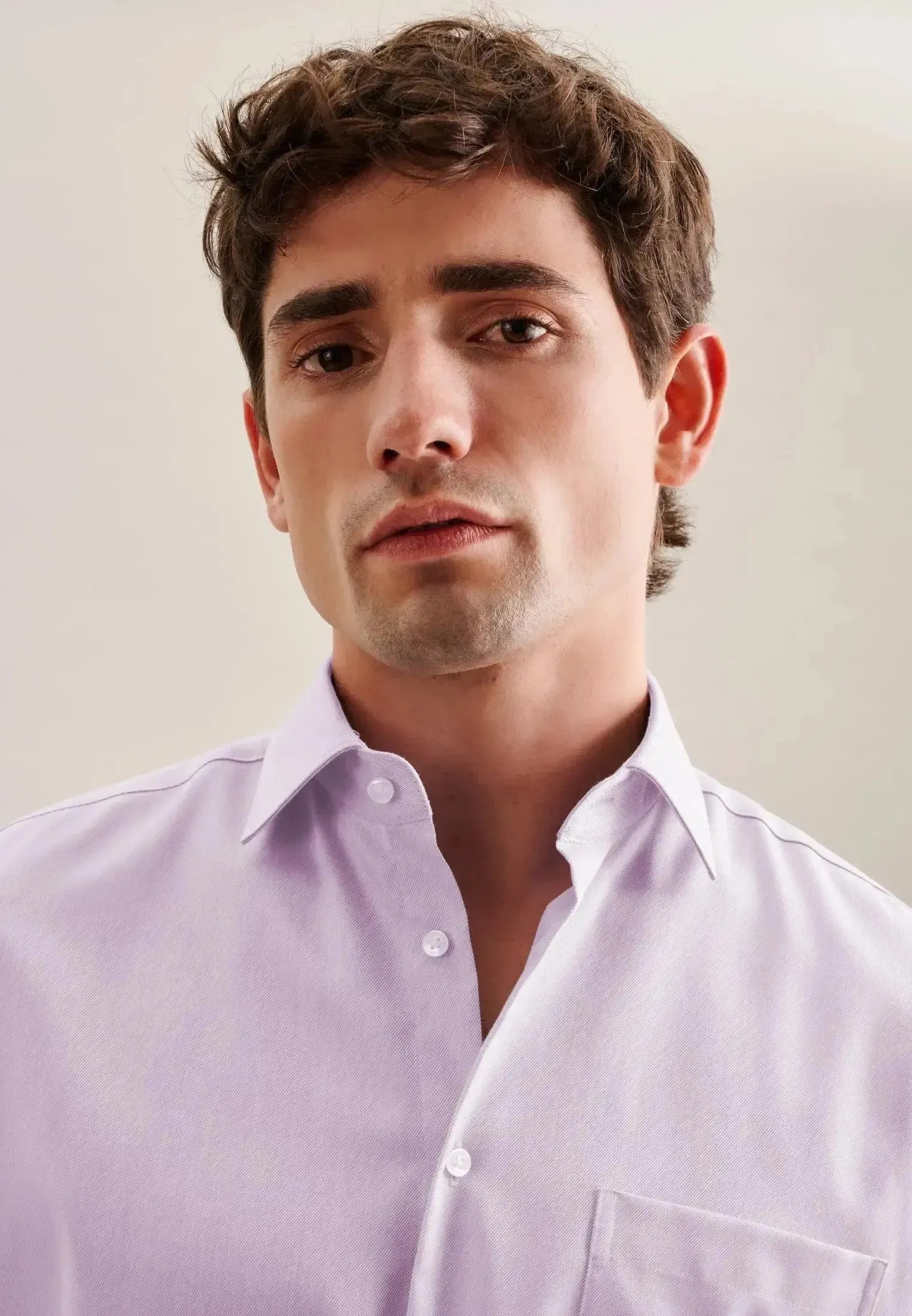 Seidensticker-Seidensticker Regular Fit No Iron New Kent Business Shirt Light Purple-NORTHERN THREADS DESIGNER MENSWEAR