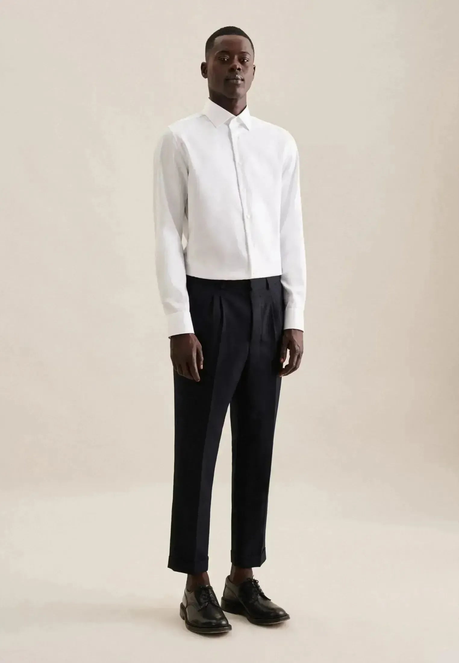 Seidensticker-Seidensticker Regular Fit No Iron New Kent Combi Cuff Business Shirt White-NORTHERN THREADS DESIGNER MENSWEAR