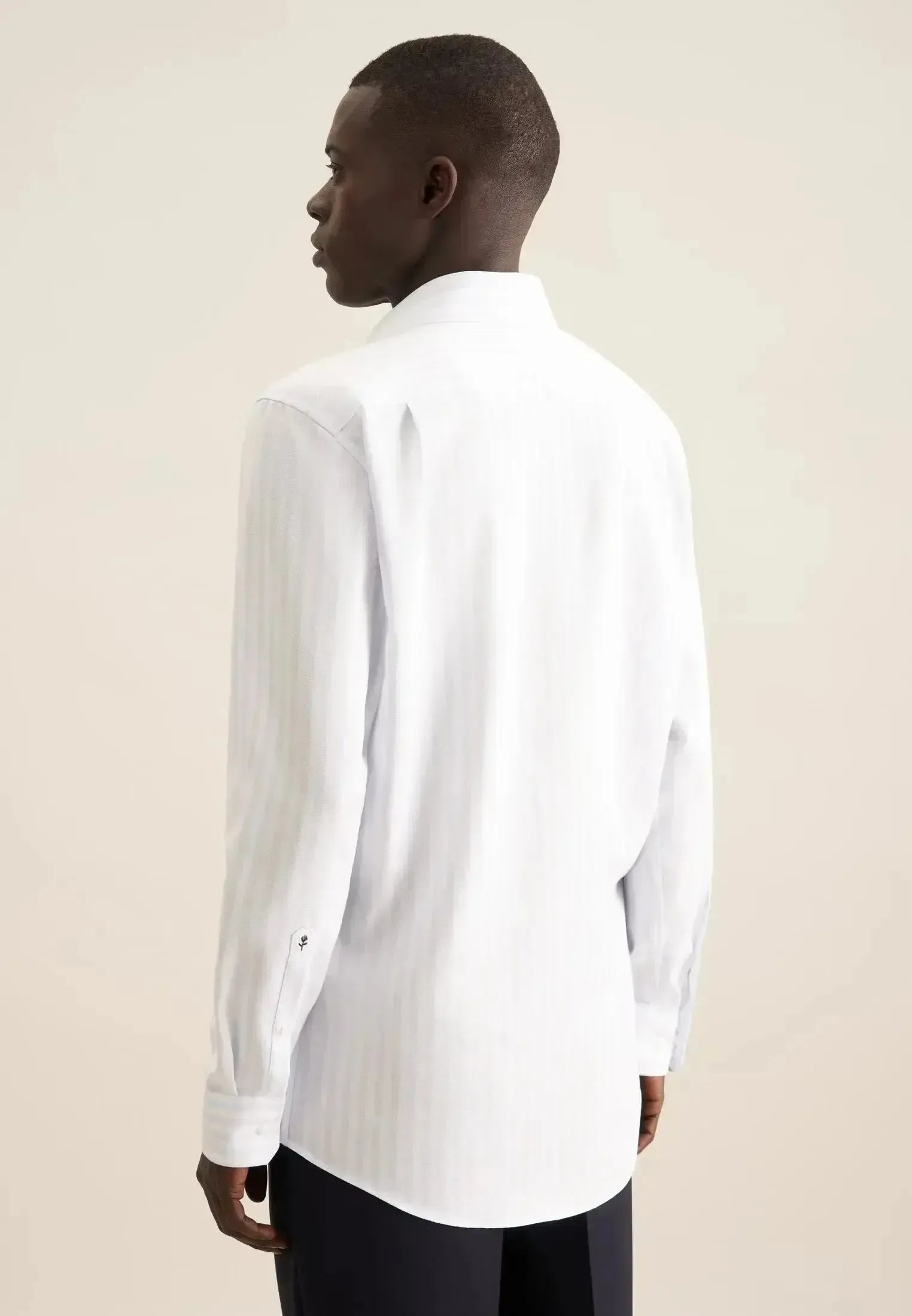 Seidensticker-Seidensticker Regular Fit No Iron Spread Kent Structured Stripe Business Shirt Light Blue-NORTHERN THREADS DESIGNER MENSWEAR