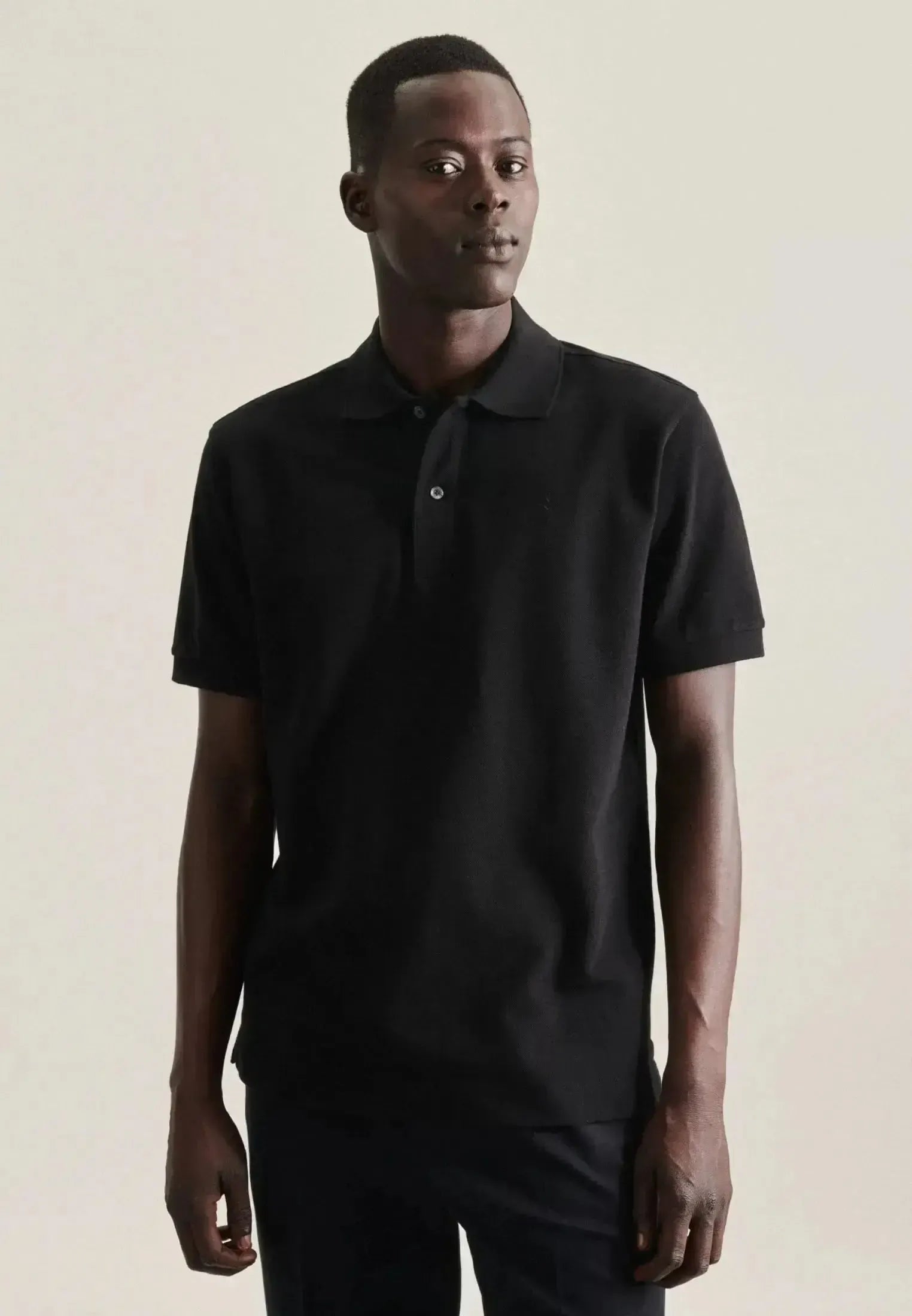 Seidensticker-Seidensticker Regular Fit Pique Polo Shirt Black-NORTHERN THREADS DESIGNER MENSWEAR