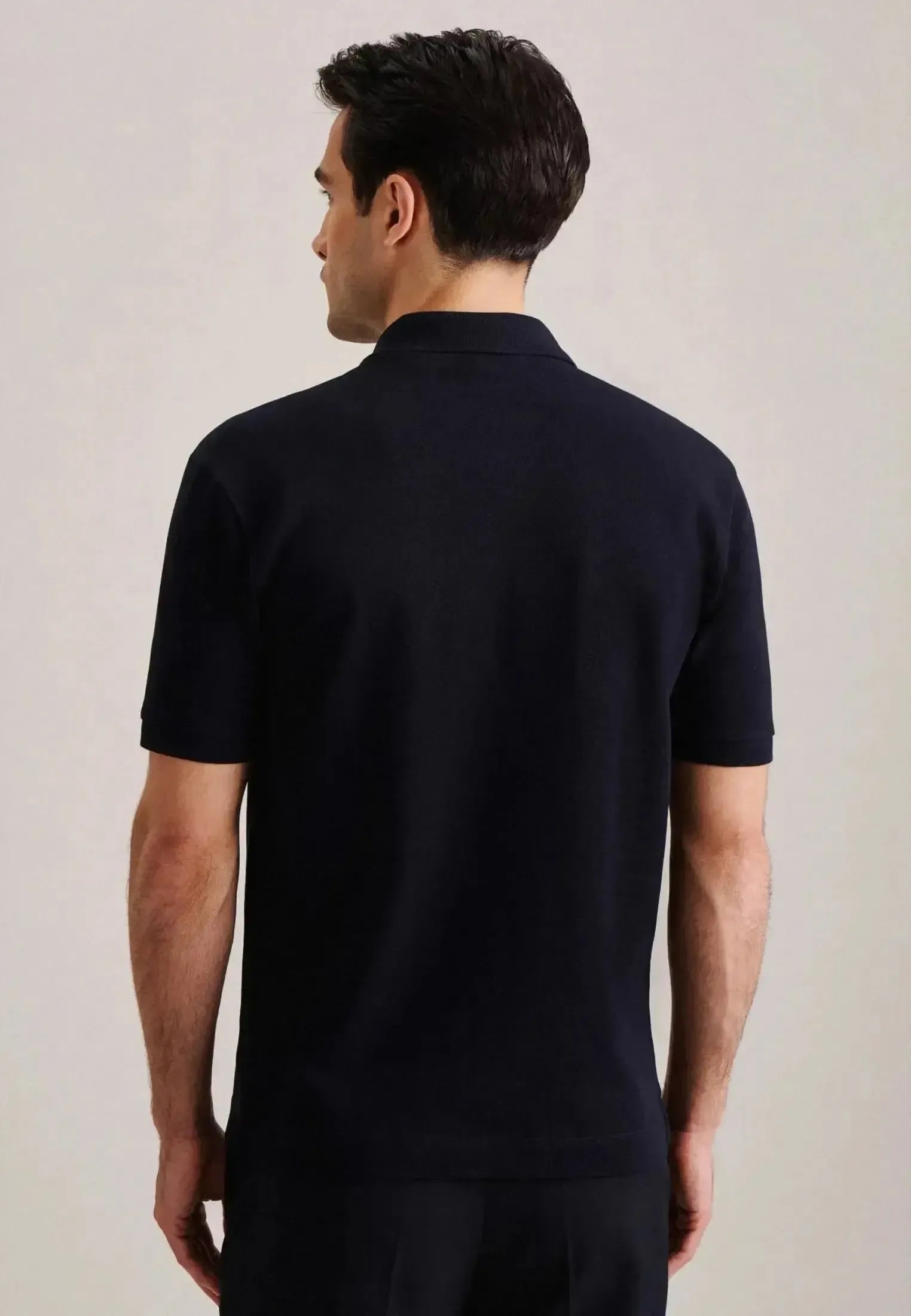 Seidensticker-Seidensticker Regular Fit Pique Polo Shirt Dark Blue-NORTHERN THREADS DESIGNER MENSWEAR