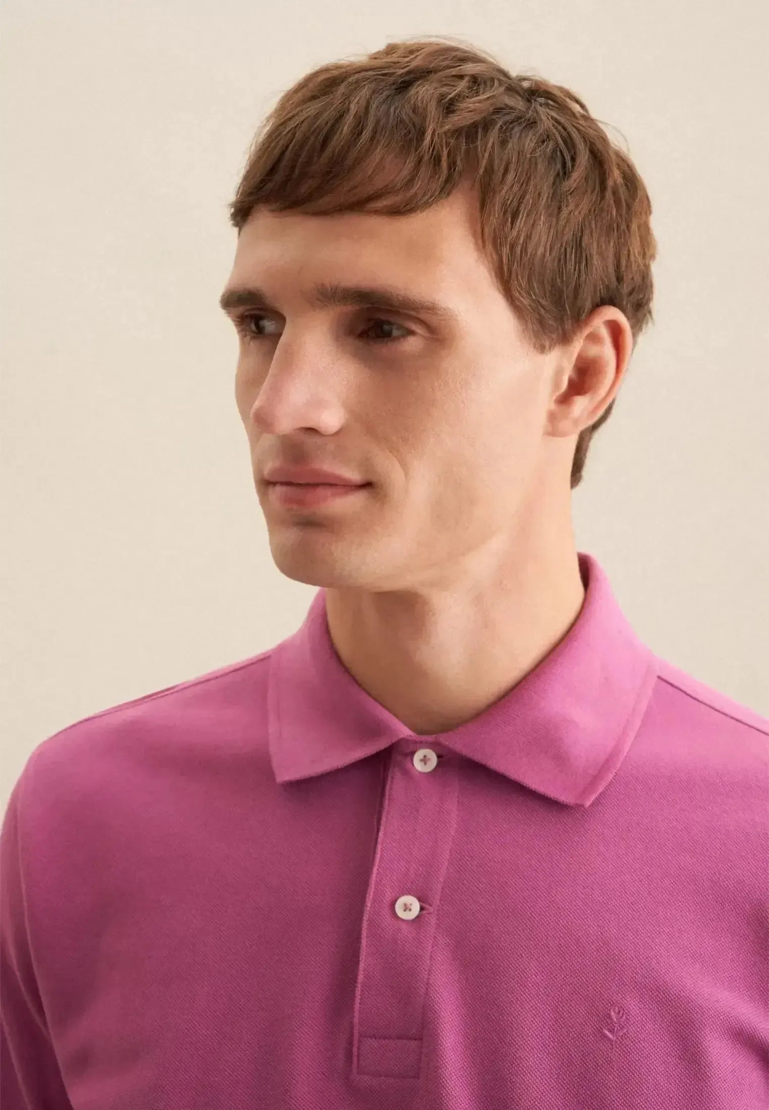 Seidensticker-Seidensticker Regular Fit Pique Polo Shirt Dark Pink-NORTHERN THREADS DESIGNER MENSWEAR