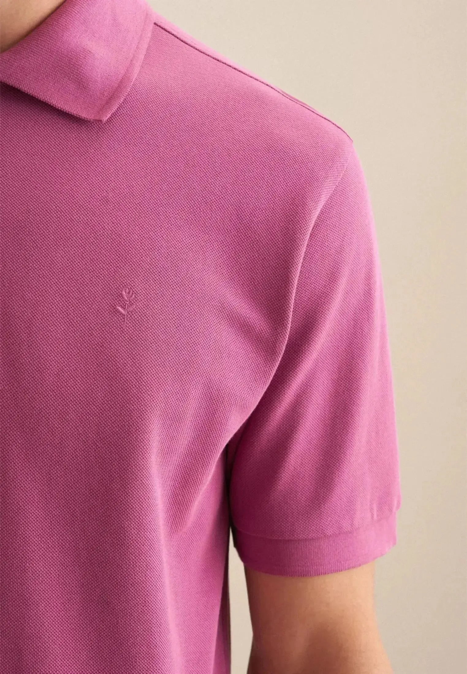 Seidensticker-Seidensticker Regular Fit Pique Polo Shirt Dark Pink-NORTHERN THREADS DESIGNER MENSWEAR