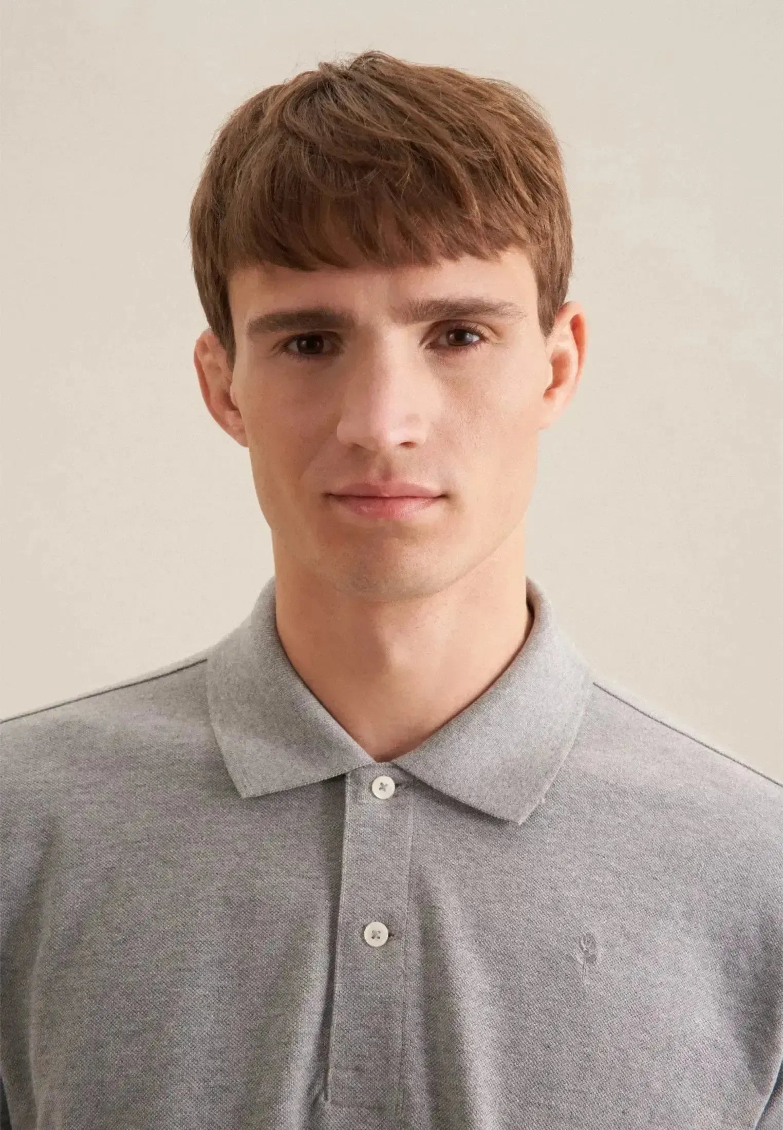 Seidensticker-Seidensticker Regular Fit Pique Polo Shirt Light Grey-NORTHERN THREADS DESIGNER MENSWEAR