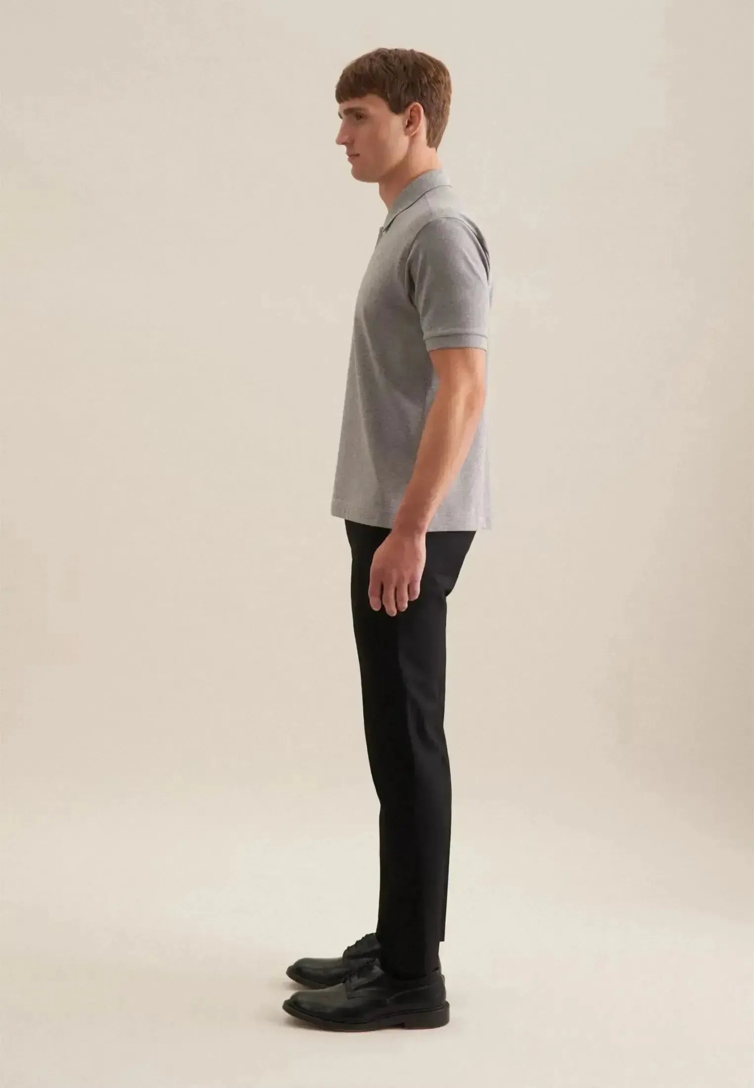 Seidensticker-Seidensticker Regular Fit Pique Polo Shirt Light Grey-NORTHERN THREADS DESIGNER MENSWEAR