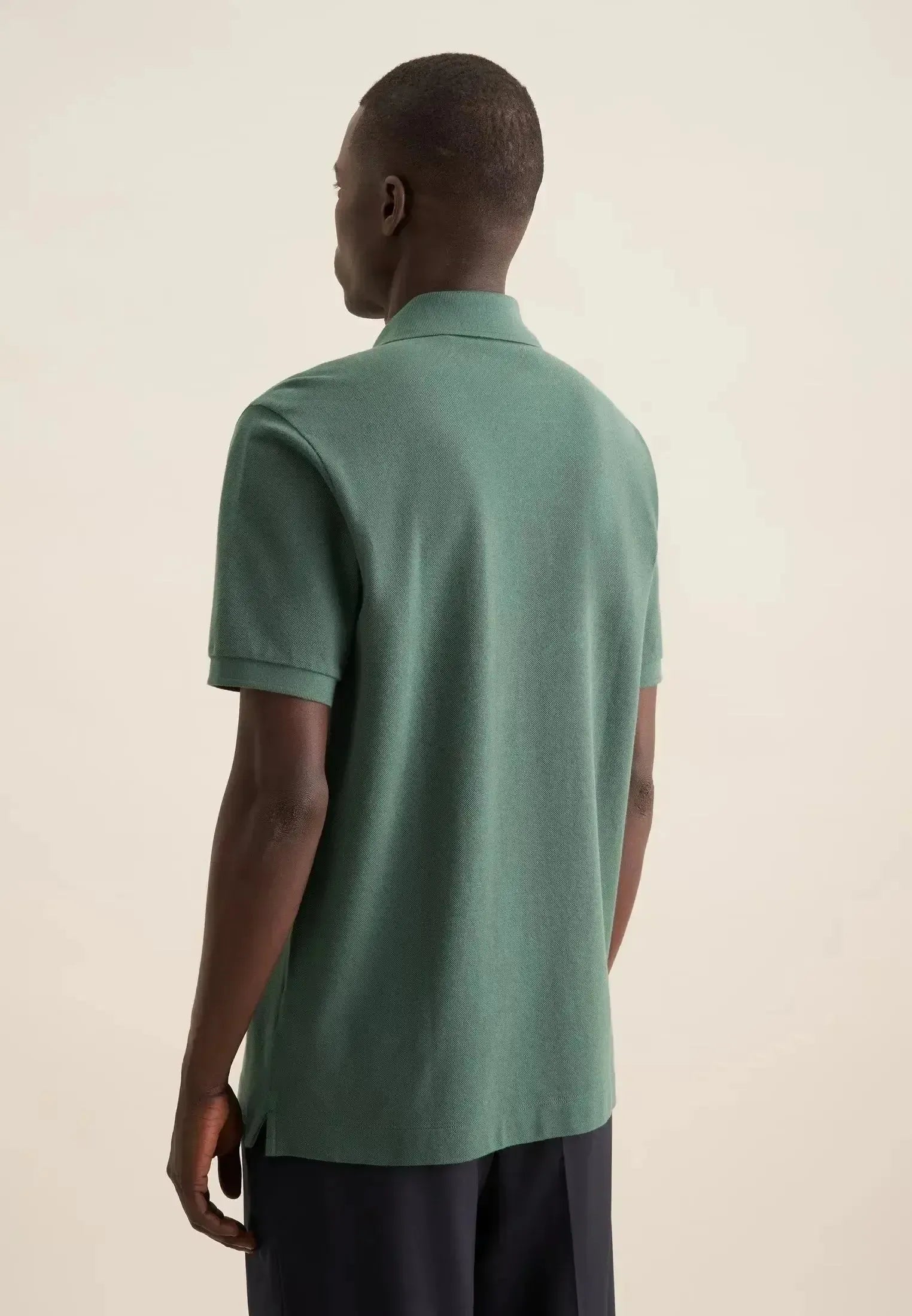 Seidensticker-Seidensticker Regular Fit Pique Polo Shirt Mid Green-NORTHERN THREADS DESIGNER MENSWEAR