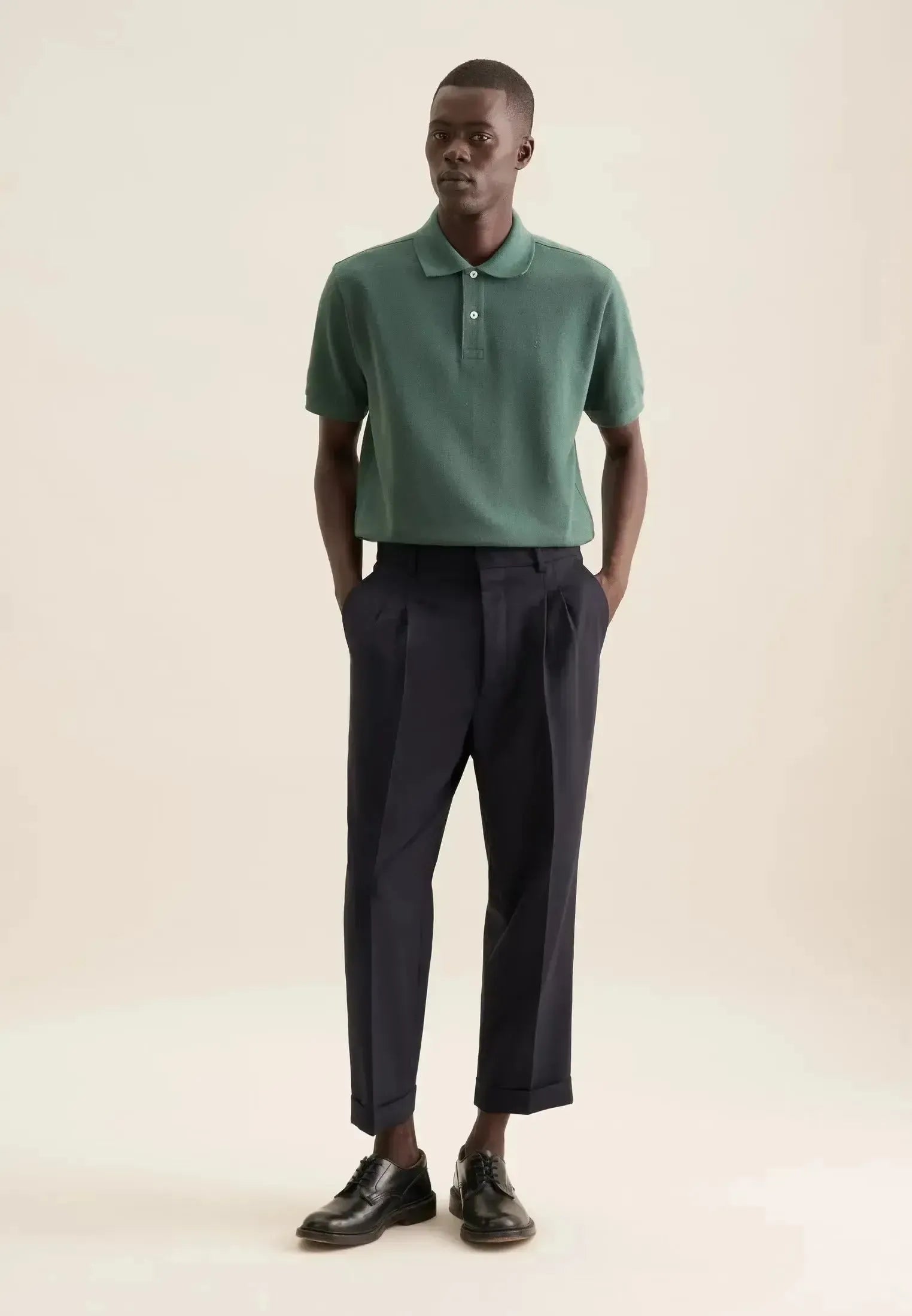 Seidensticker-Seidensticker Regular Fit Pique Polo Shirt Mid Green-NORTHERN THREADS DESIGNER MENSWEAR