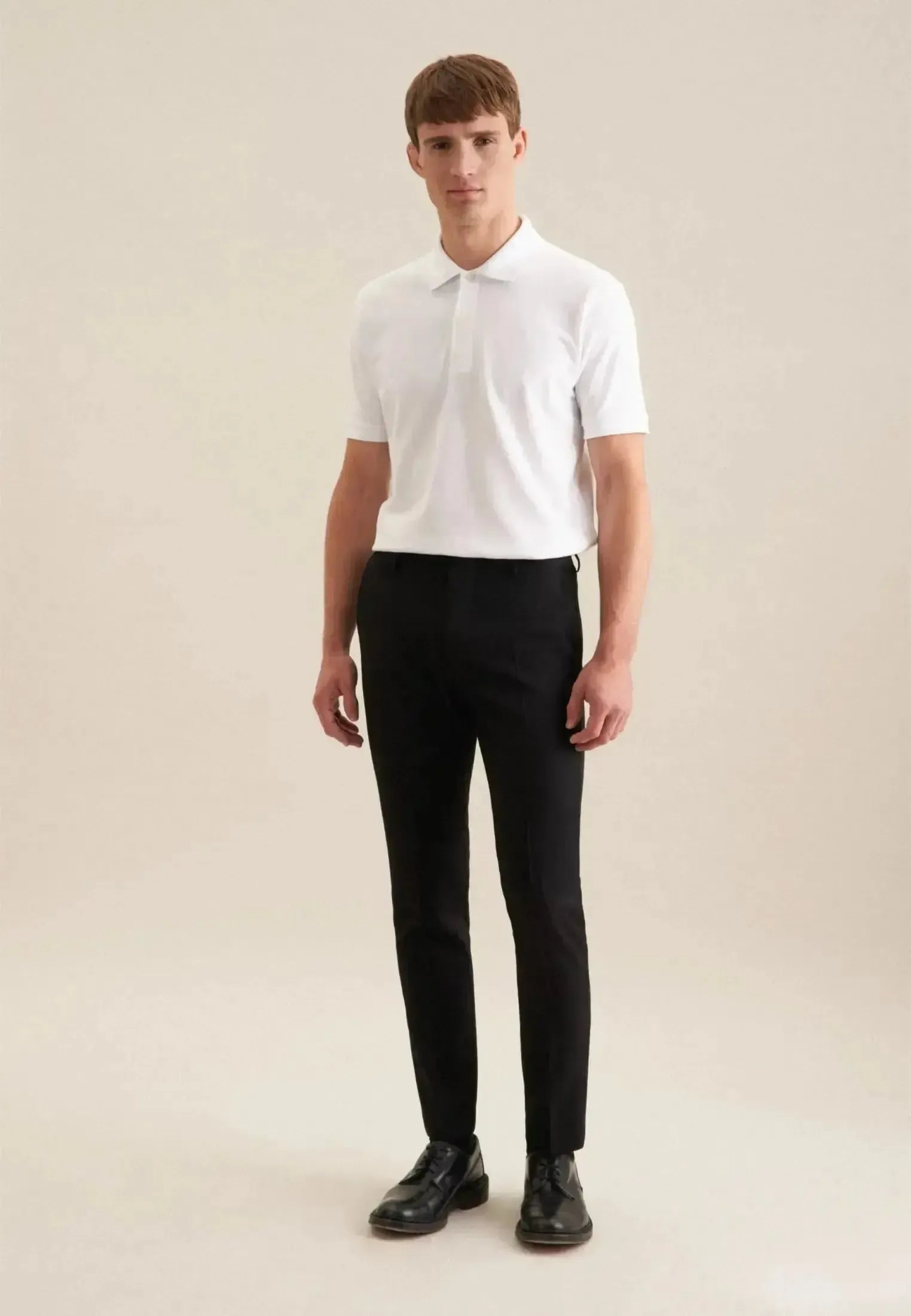 Seidensticker-Seidensticker Regular Fit Pique Polo Shirt White-NORTHERN THREADS DESIGNER MENSWEAR