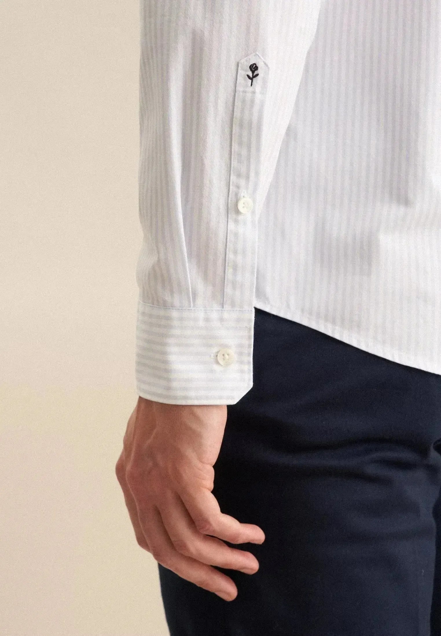 Seidensticker-Seidensticker Regular Fit Spread Kent Striped Casual Shirt Light Blue-NORTHERN THREADS DESIGNER MENSWEAR