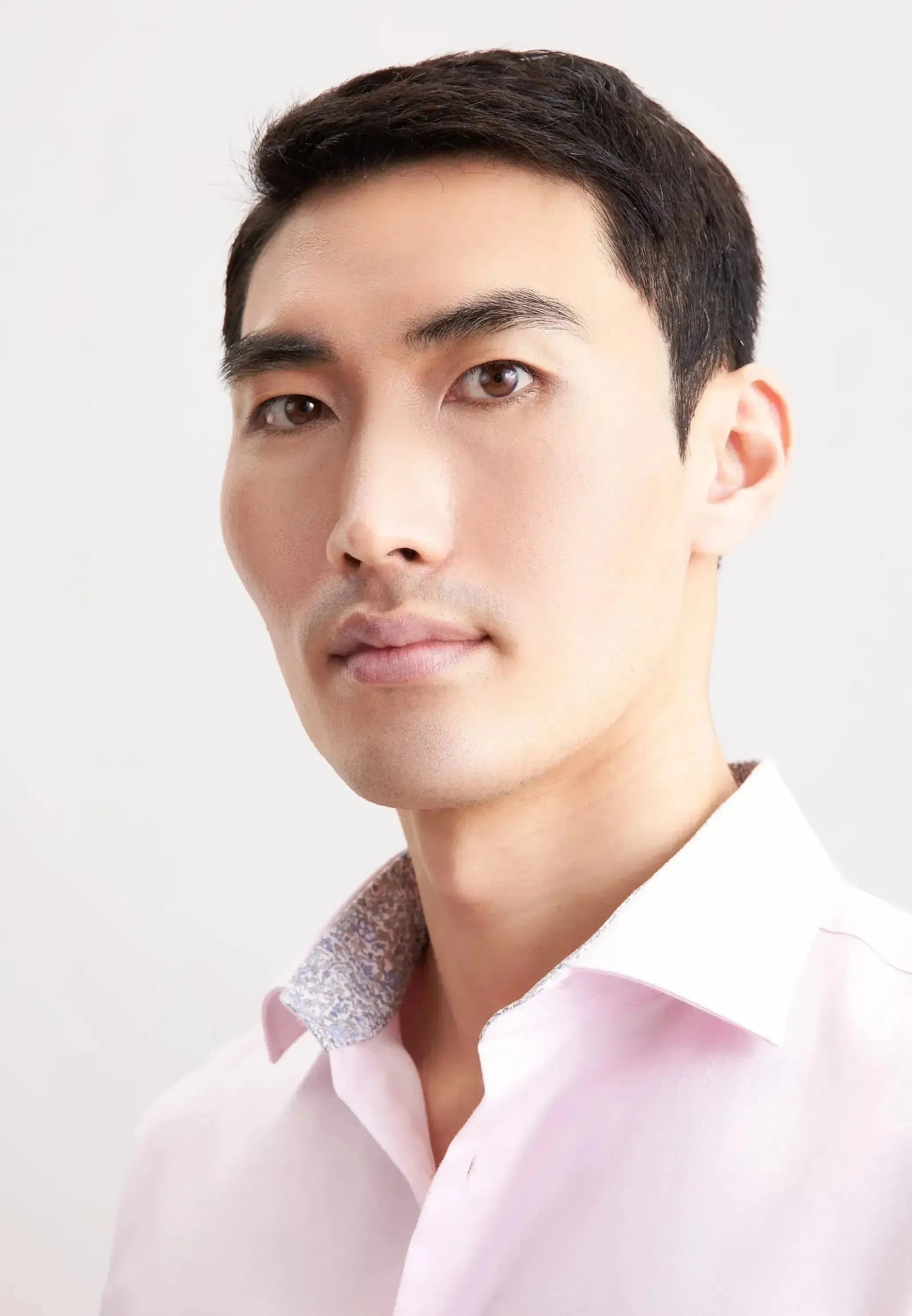 Seidensticker-Seidensticker Shaped Fit No Iron Contrast Patched Kent Collar Business Shirt Pink-NORTHERN THREADS DESIGNER MENSWEAR