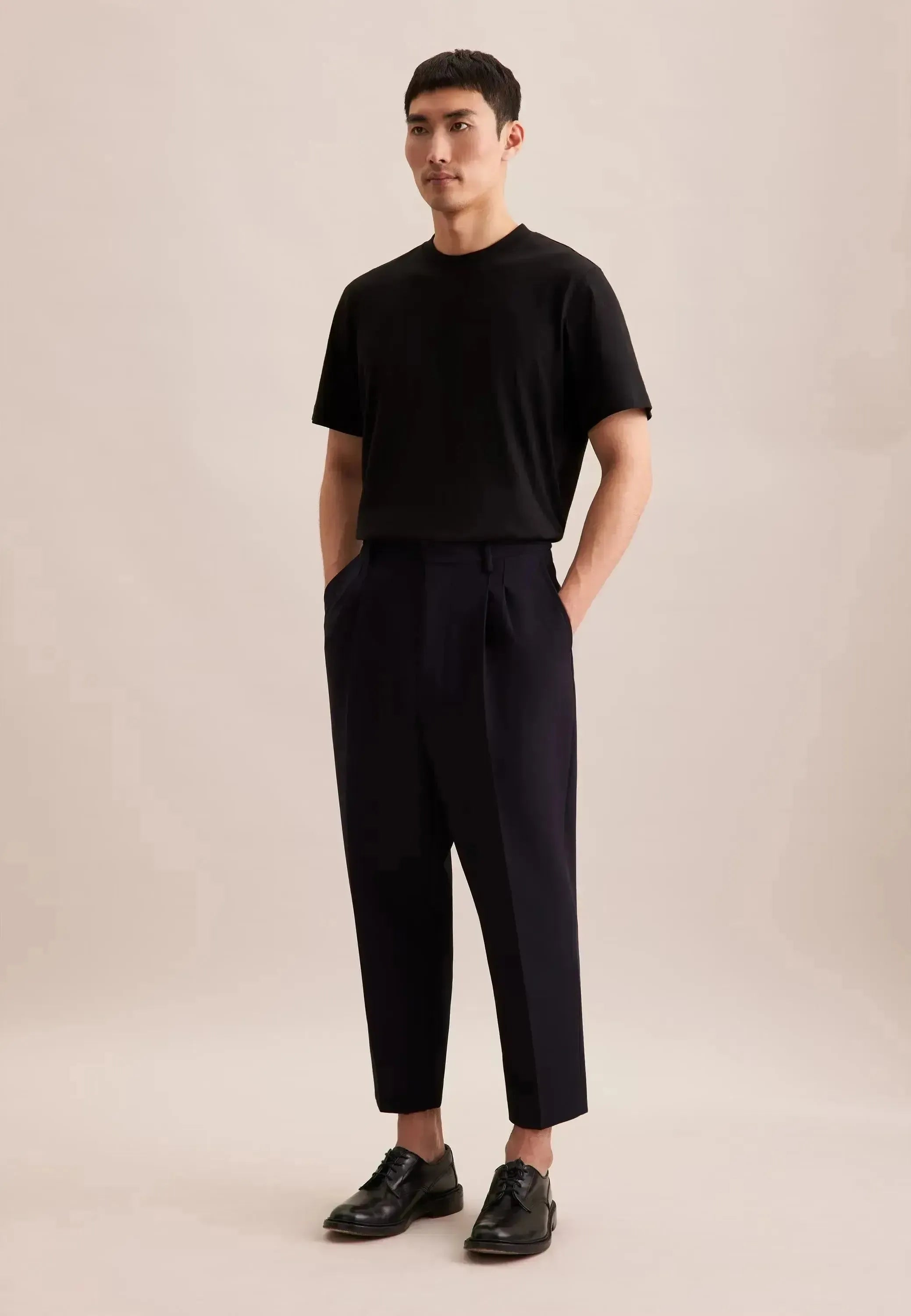 Seidensticker-Seidensticker Single Jersey T-Shirt Black-NORTHERN THREADS DESIGNER MENSWEAR