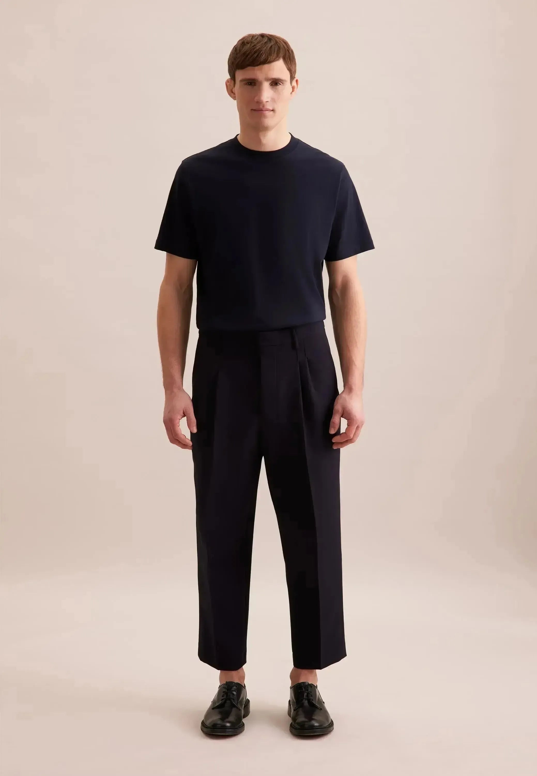 Seidensticker-Seidensticker Single Jersey T-Shirt Dark Blue-NORTHERN THREADS DESIGNER MENSWEAR