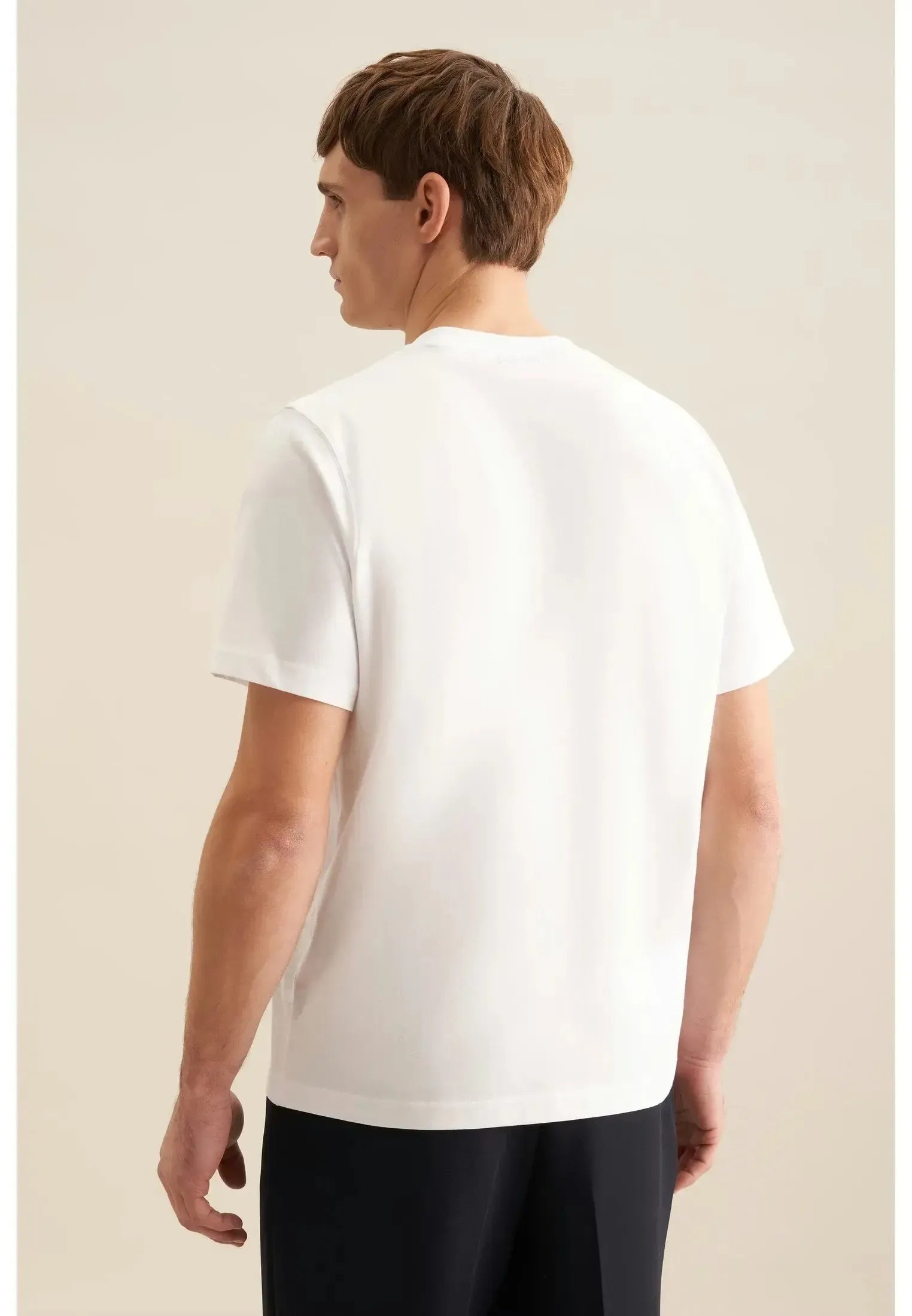 Seidensticker-Seidensticker Single Jersey T-Shirt White-NORTHERN THREADS DESIGNER MENSWEAR