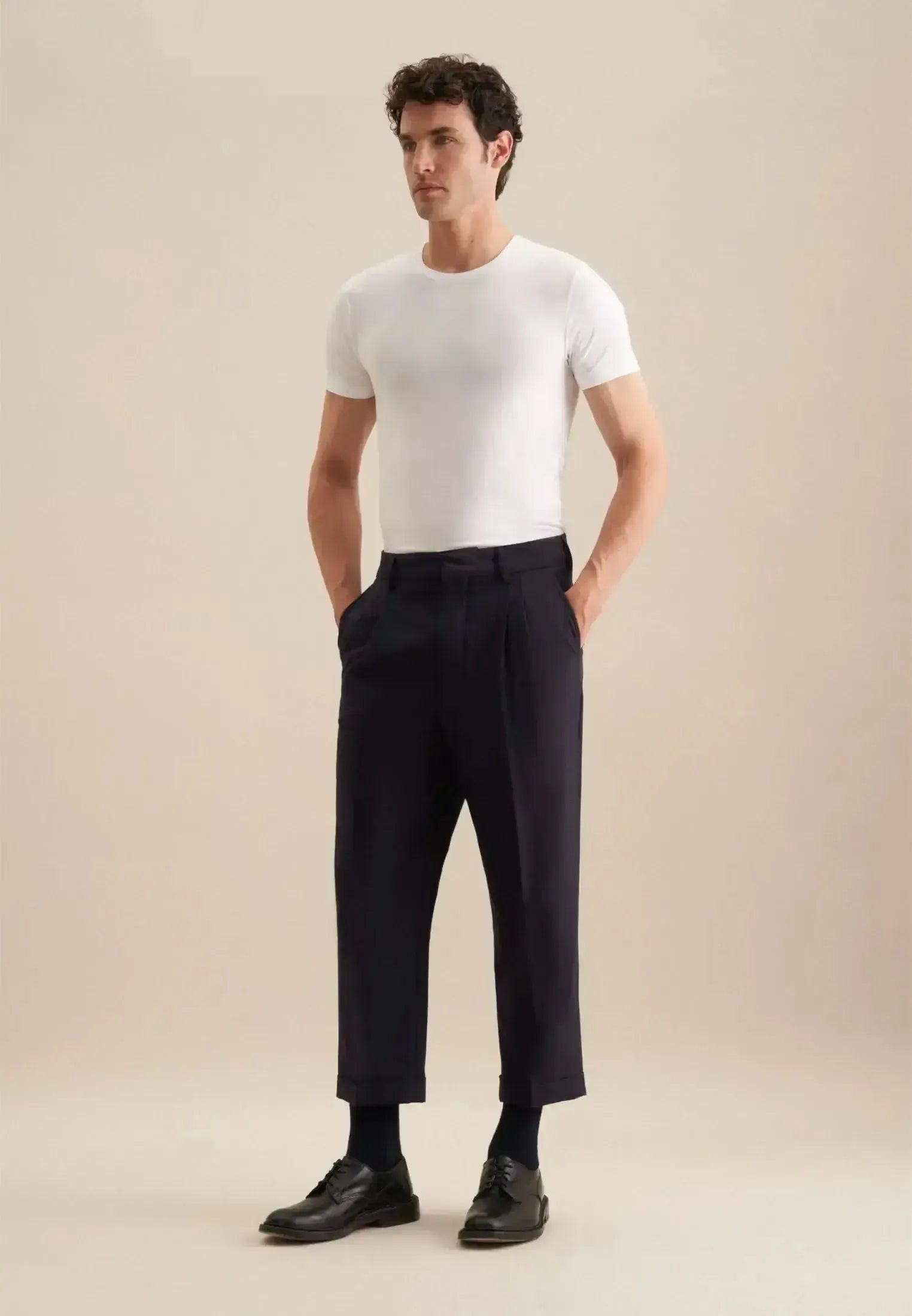 Seidensticker-Seidensticker Stretch Cotton T-Shirt White-NORTHERN THREADS DESIGNER MENSWEAR