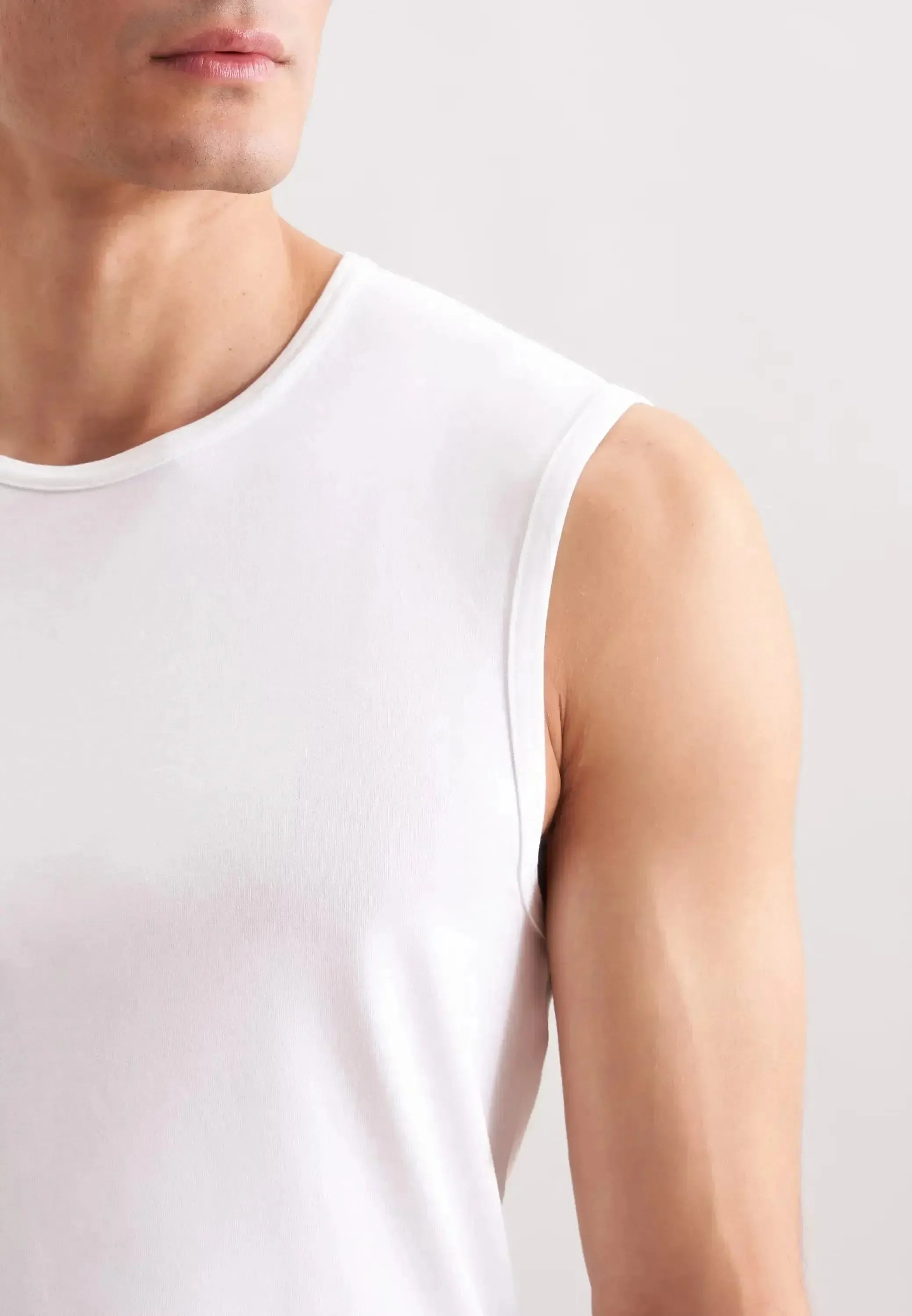 Seidensticker-Seidensticker Stretch Cotton Vest White-NORTHERN THREADS DESIGNER MENSWEAR