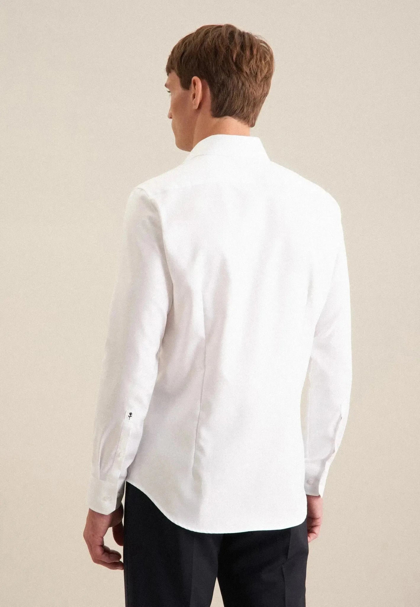 Seidensticker Shaped Fit Easy Iron Kent Collar Business Shirt White - northern threads