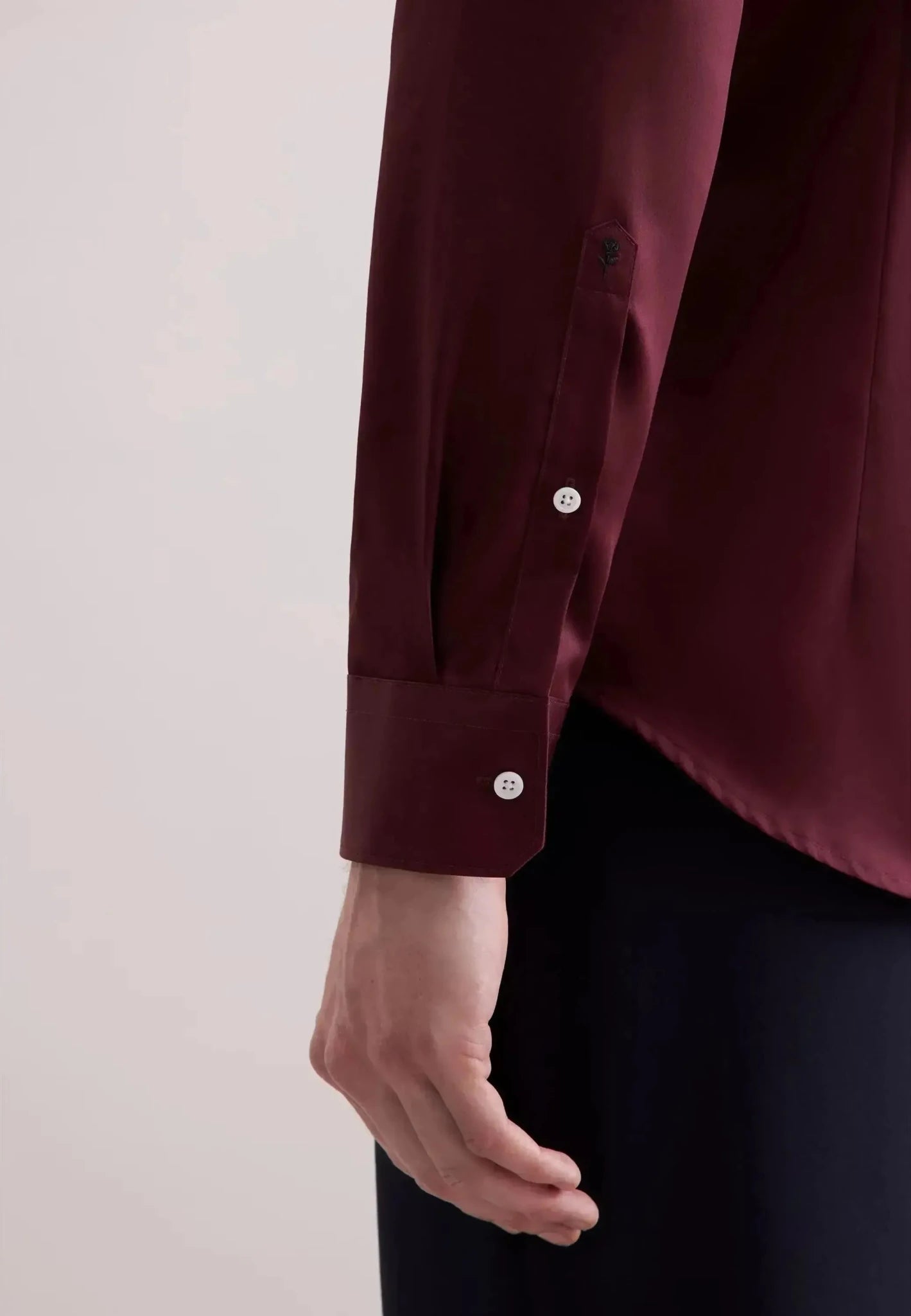 Seidensticker Shaped Fit Easy Iron New Kent Business Shirt Burgundy - northern threads
