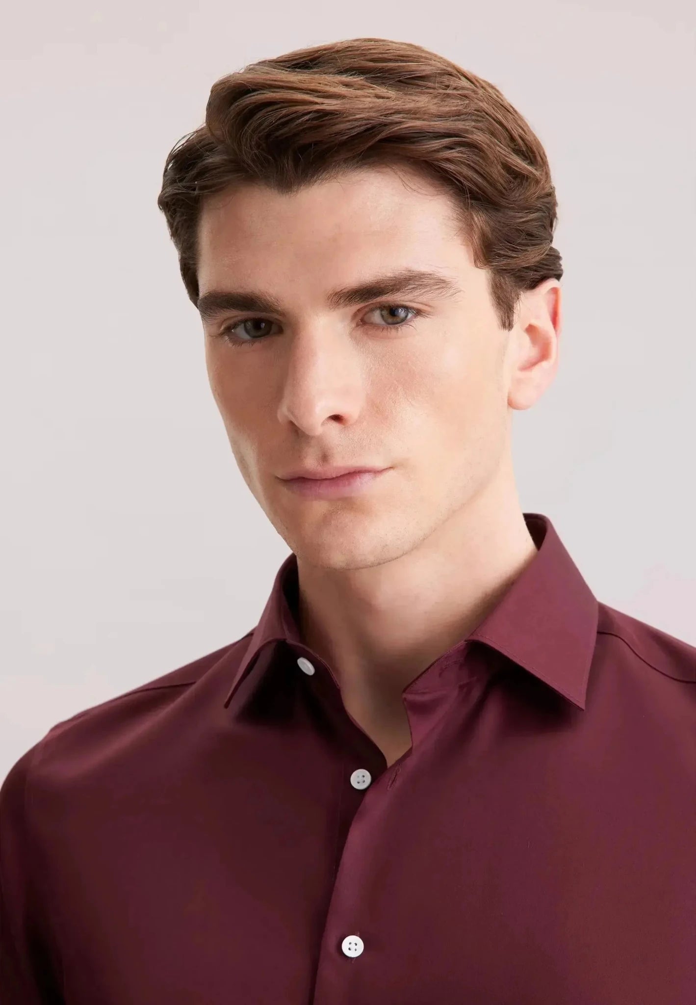 Seidensticker Shaped Fit Easy Iron New Kent Business Shirt Burgundy - northern threads