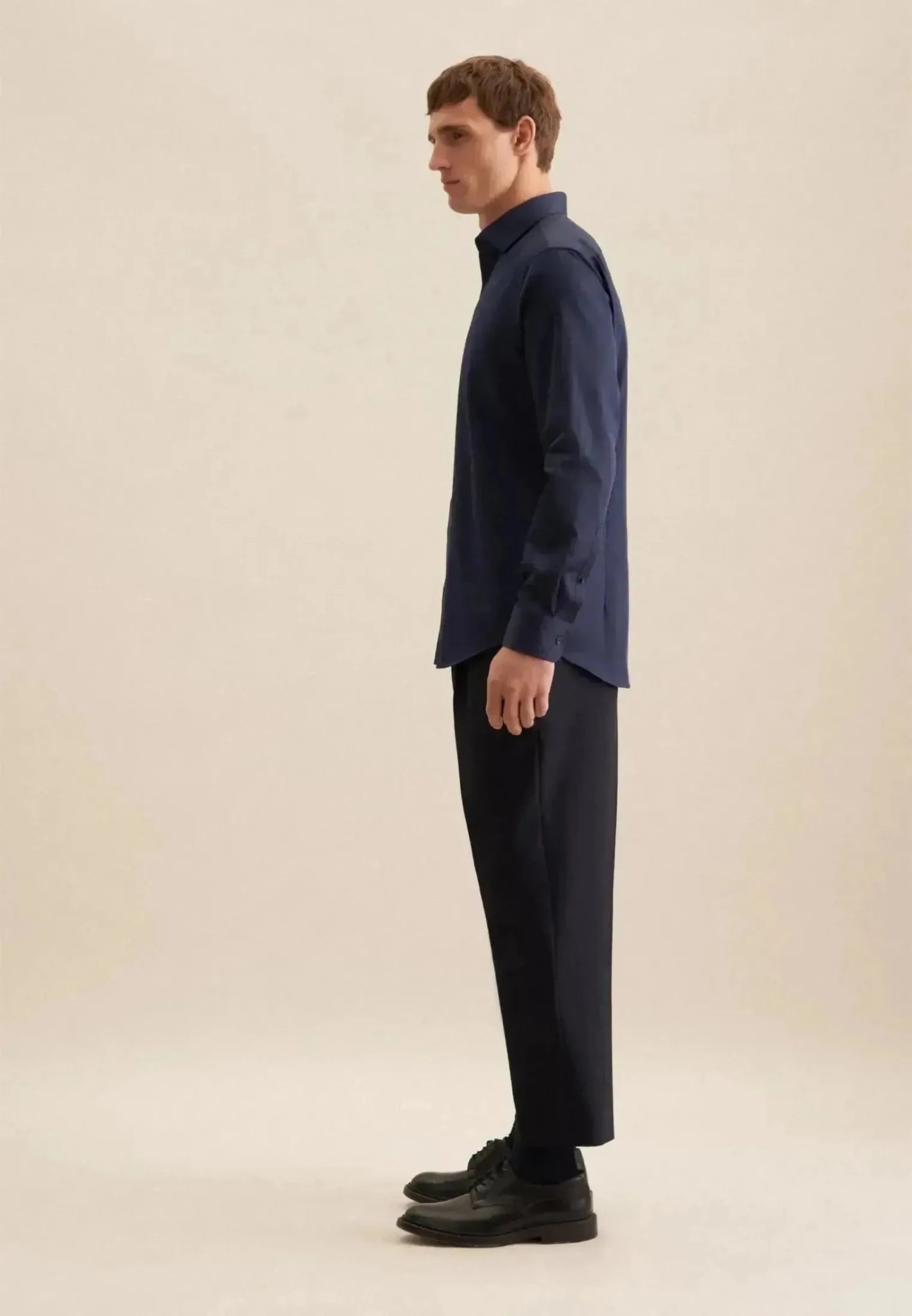 Seidensticker Shaped Fit Easy Iron New Kent Business Shirt Dark Blue - northern threads
