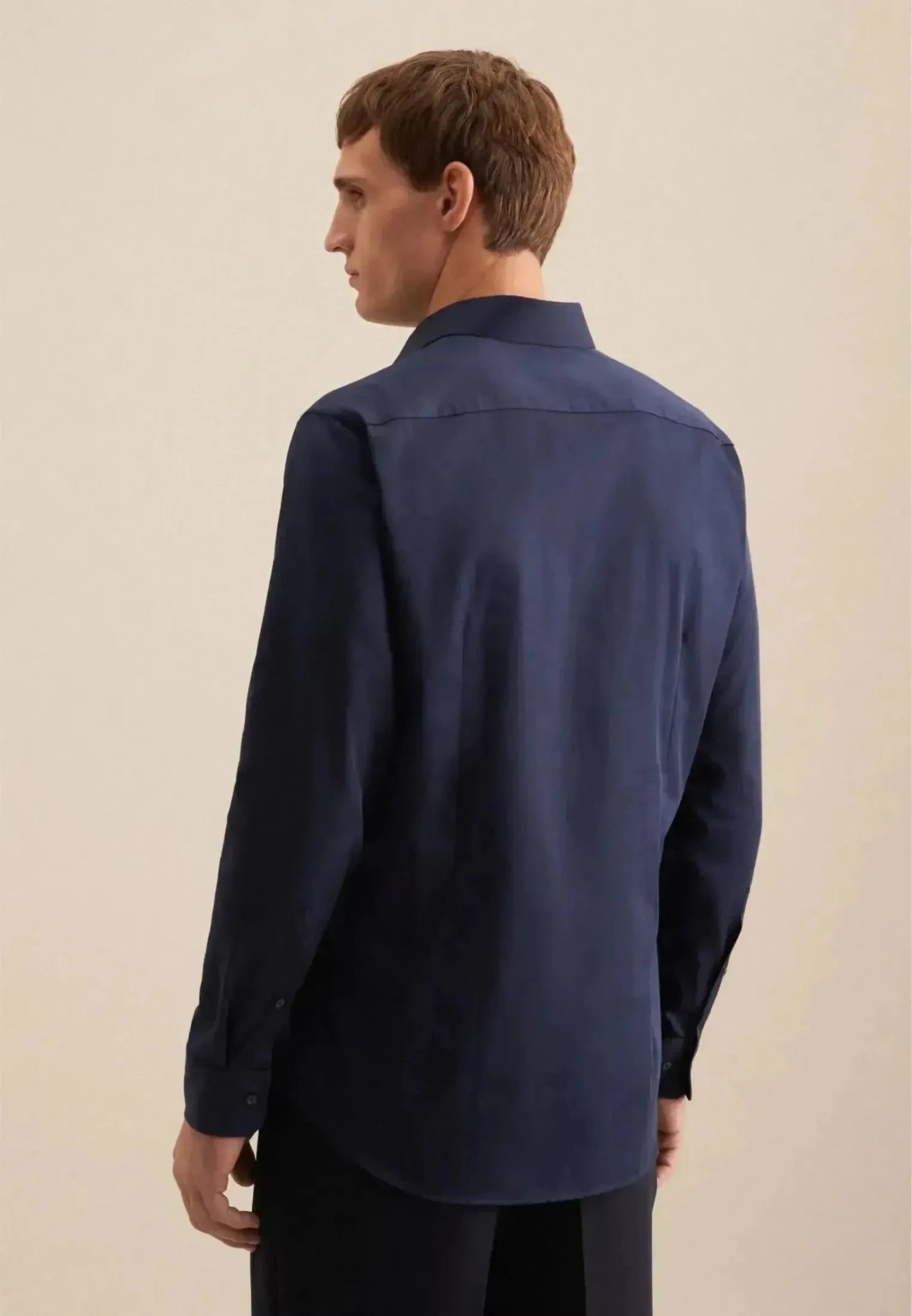 Seidensticker Shaped Fit Easy Iron New Kent Business Shirt Dark Blue - northern threads