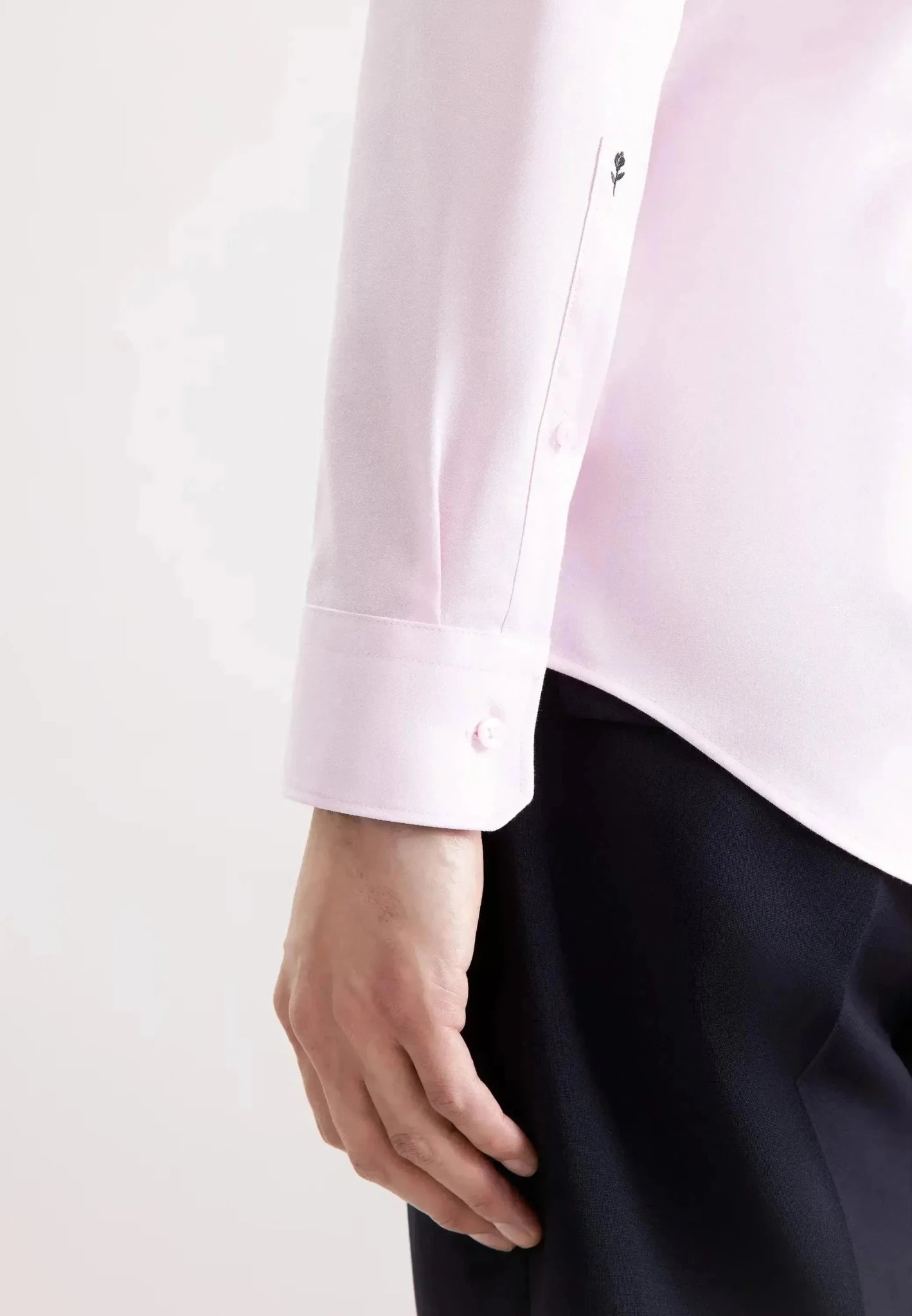 Seidensticker Shaped Fit No Iron Contrast Patched Kent Collar Business Shirt Pink - 01.845537-42-38 - northern threads uk