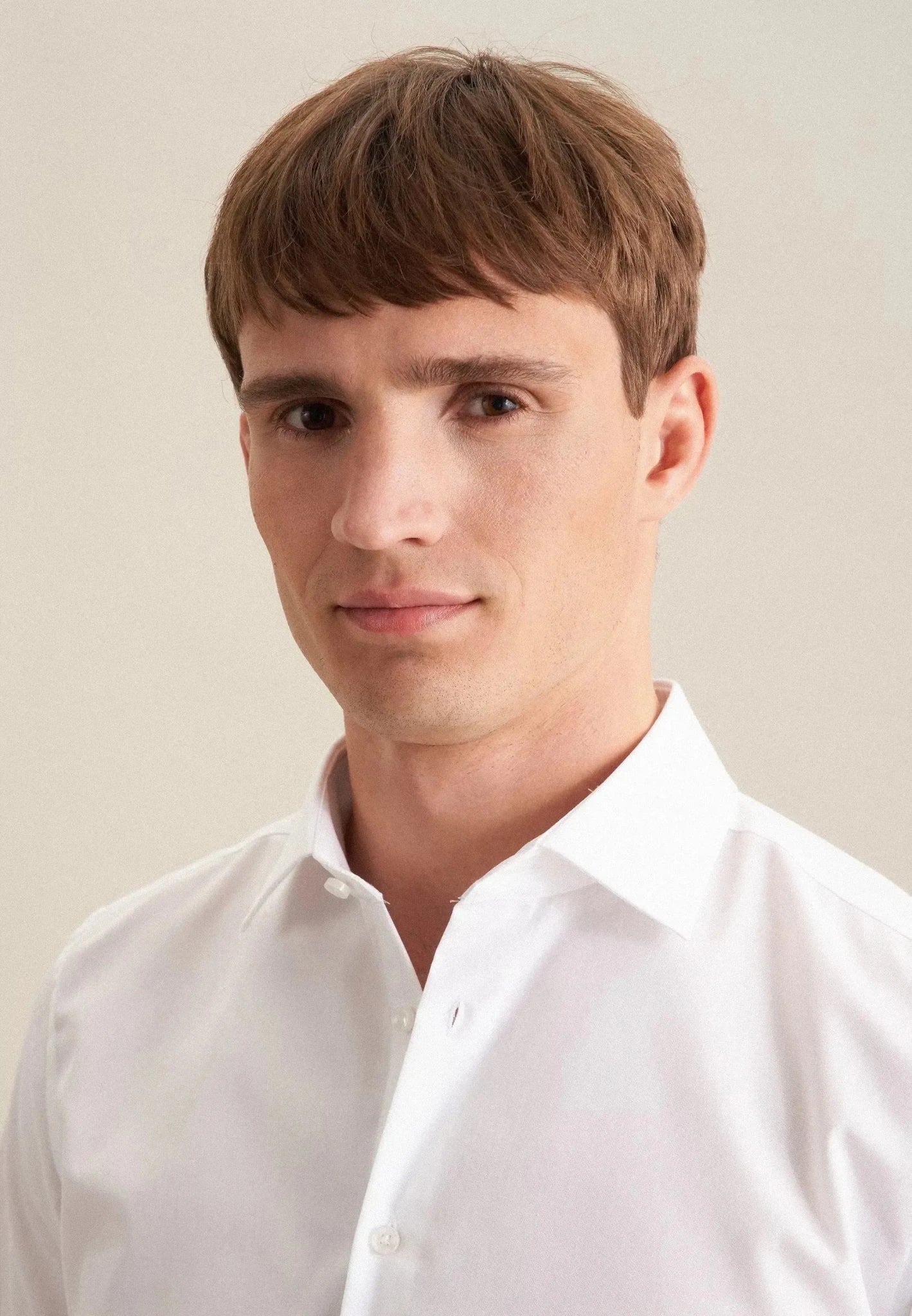 Seidensticker Shaped Fit No Iron Kent Collar Business Shirt White - northern threads