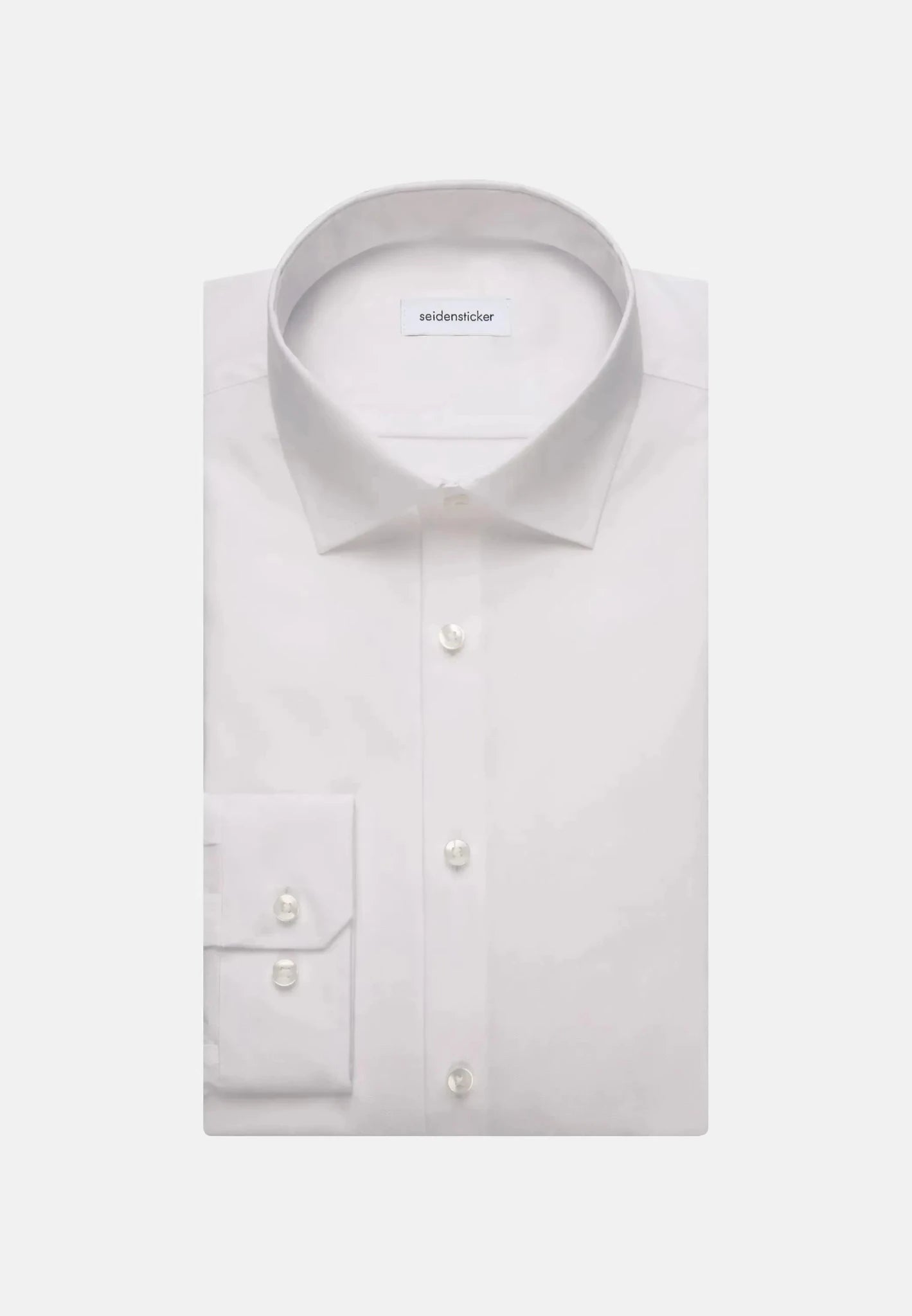 Seidensticker Shaped Fit No Iron Kent Collar Business Shirt White - northern threads