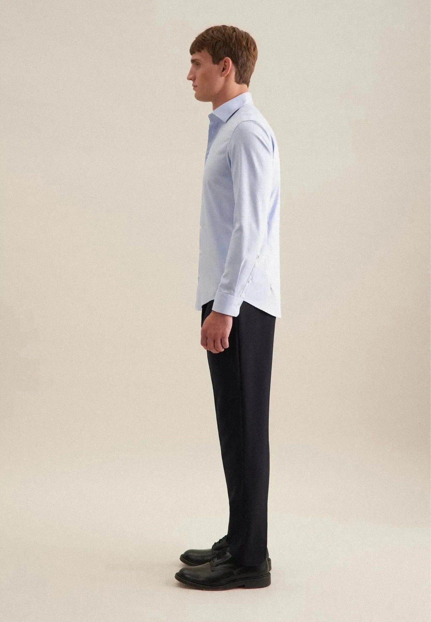 Seidensticker Shaped Fit No Iron New Kent Business Shirt Light Blue - northern threads