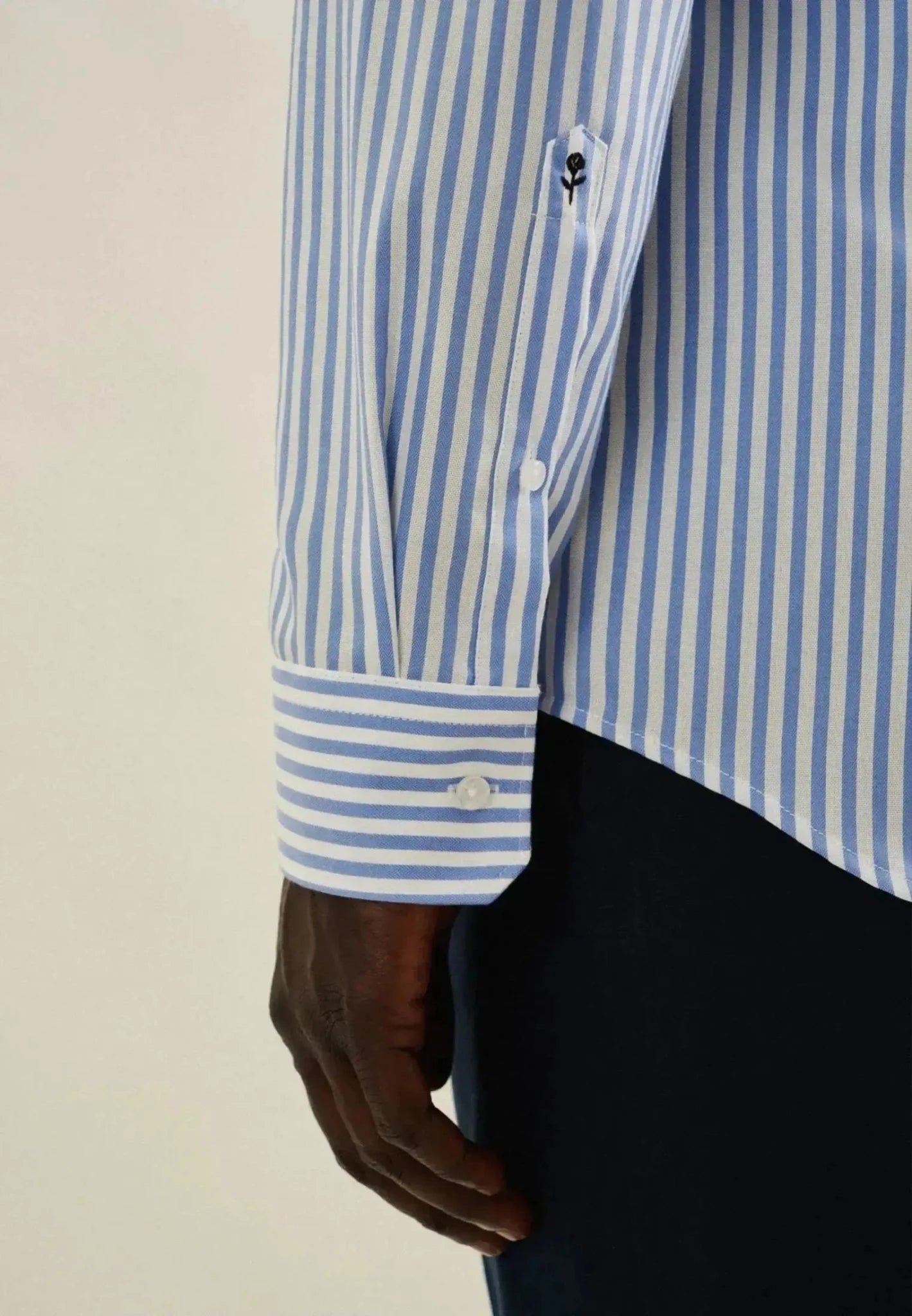 Seidensticker Shaped Fit No Iron New Kent Striped Business Shirt Light Blue - northern threads