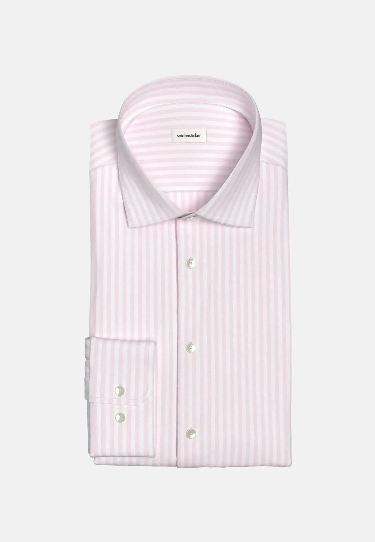 Seidensticker Shaped Fit No Iron New Kent Striped Business Shirt Pink - 01.843550-42-38 - northern threads uk