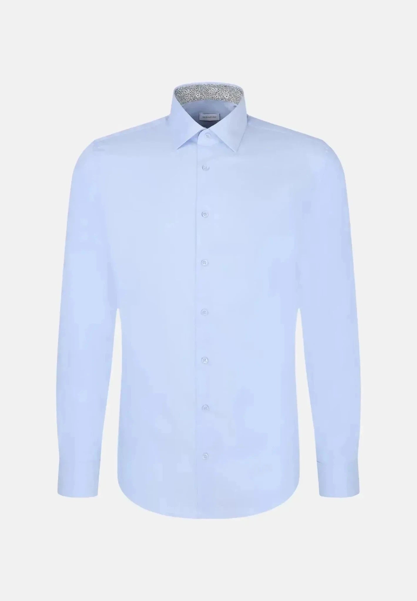 Seidensticker Slim Fit Easy Iron Business Kent Contrast Patch Business Shirt Light Blue - 01.647200-11-38 - northern threads uk