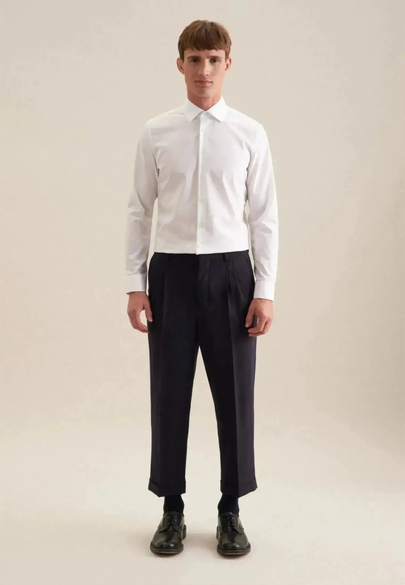 Seidensticker Slim Fit No Iron Kent Collar Business Shirt White - northern threads