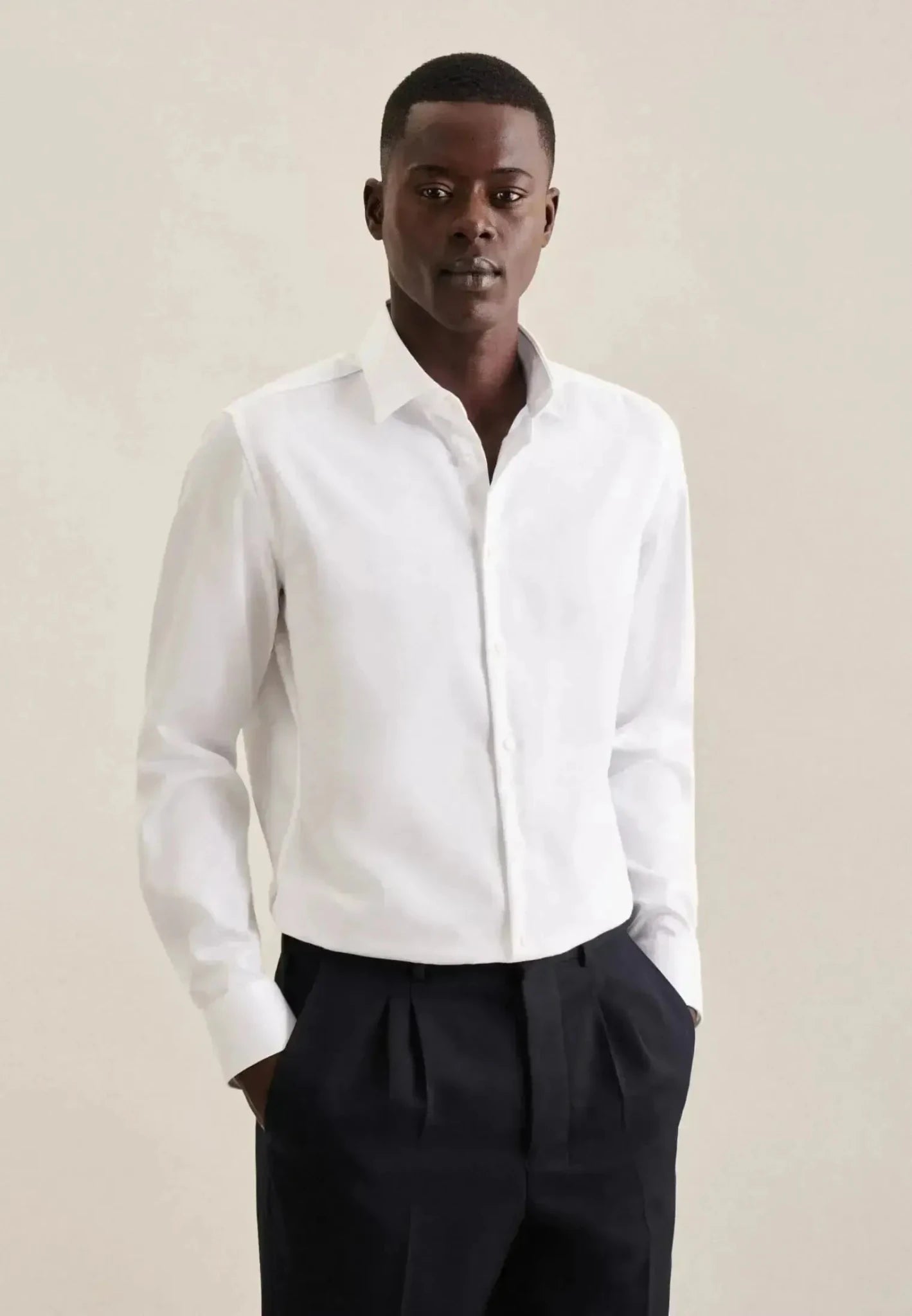 Seidensticker Slim Fit No Iron New Kent Business Shirt White - northern threads