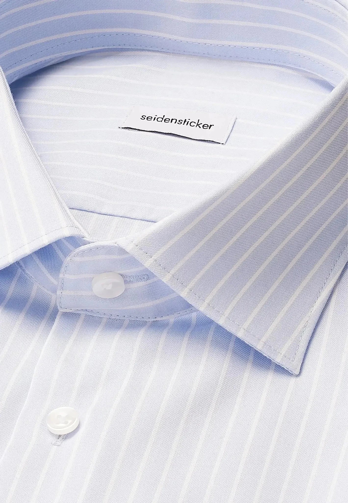 Seidensticker Slim Fit No Iron New Kent Striped Business Shirt Light Blue - 01.845435-10-37 - northern threads uk