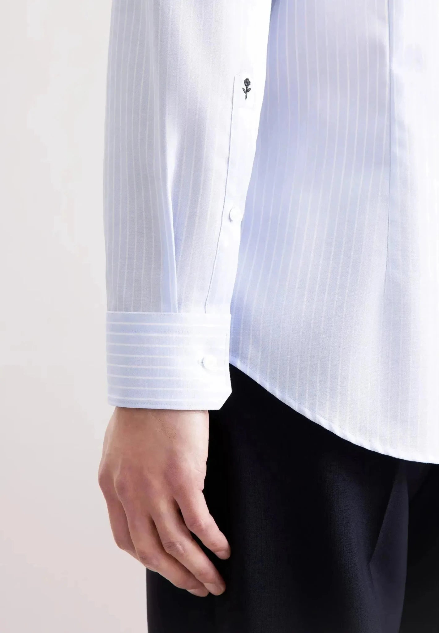 Seidensticker Slim Fit No Iron New Kent Striped Business Shirt Light Blue - 01.845435-10-37 - northern threads uk