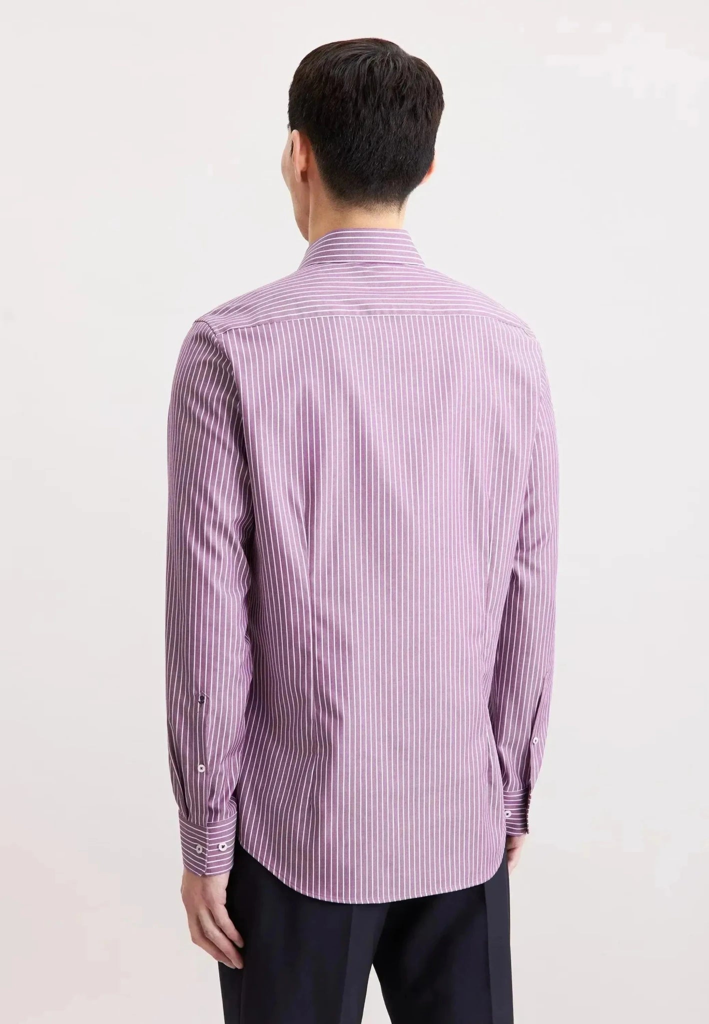 Seidensticker Slim Fit No Iron New Kent Striped Business Shirt Lilac - 01.845435-87-37 - northern threads uk