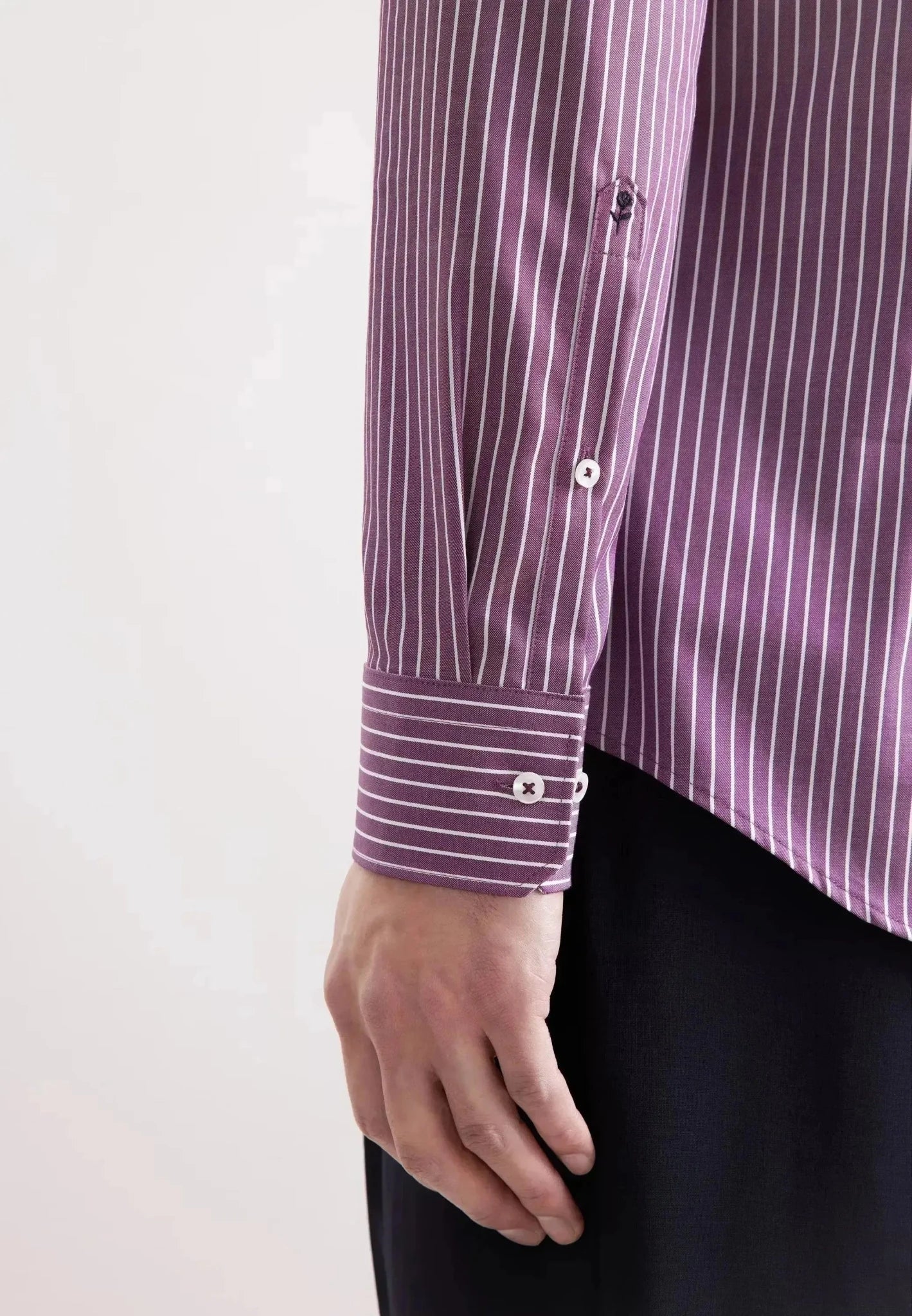 Seidensticker Slim Fit No Iron New Kent Striped Business Shirt Lilac - 01.845435-87-37 - northern threads uk