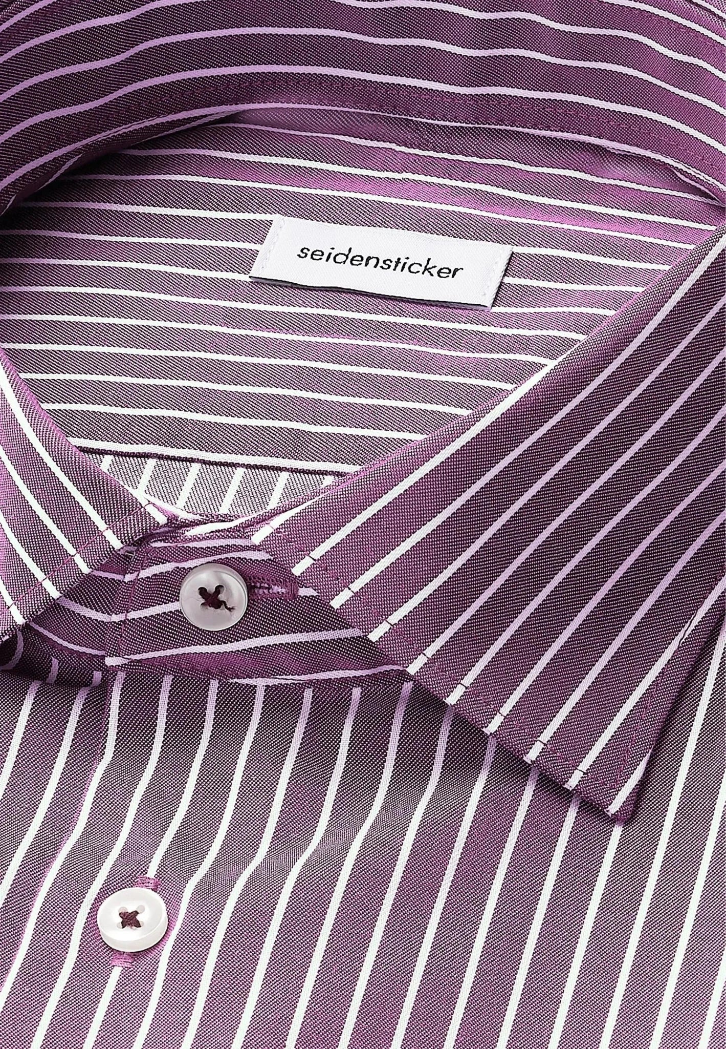 Seidensticker Slim Fit No Iron New Kent Striped Business Shirt Lilac - 01.845435-87-37 - northern threads uk